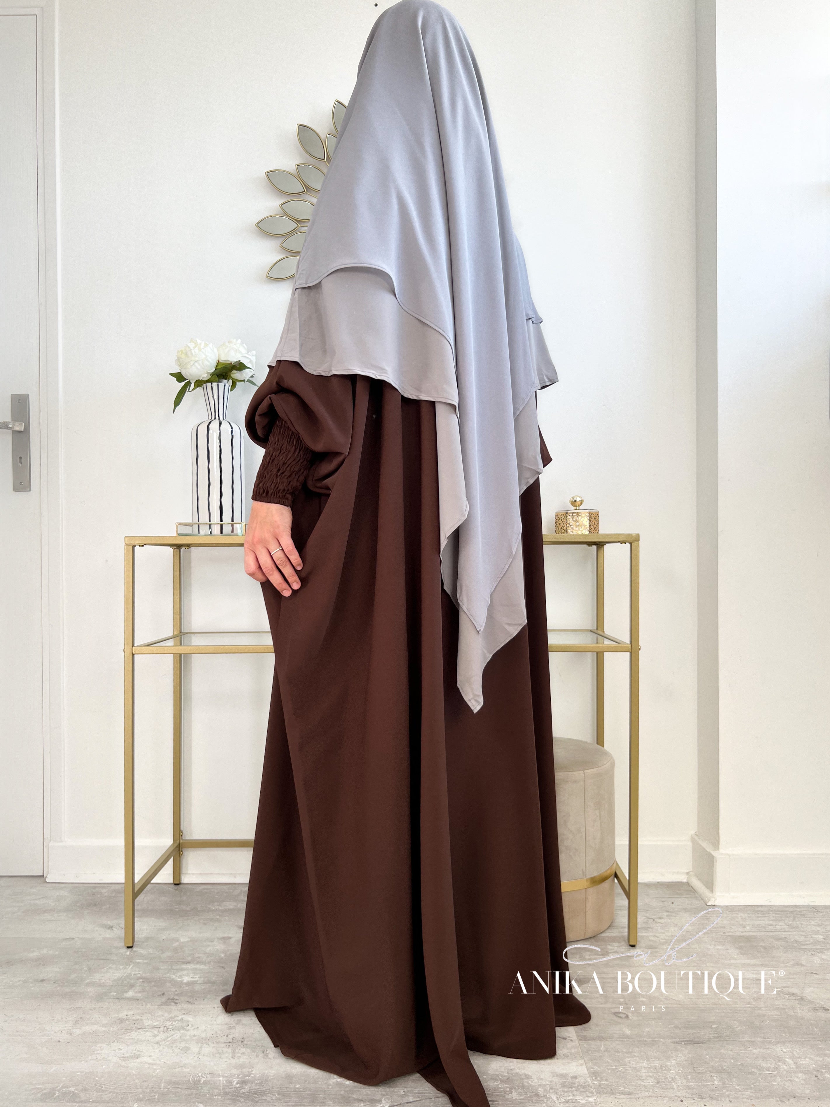 Khimar moyen 2 voiles bi-matière