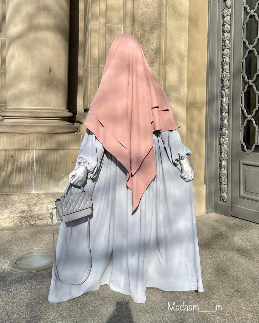 Khimar jazz deux voiles vieux rose