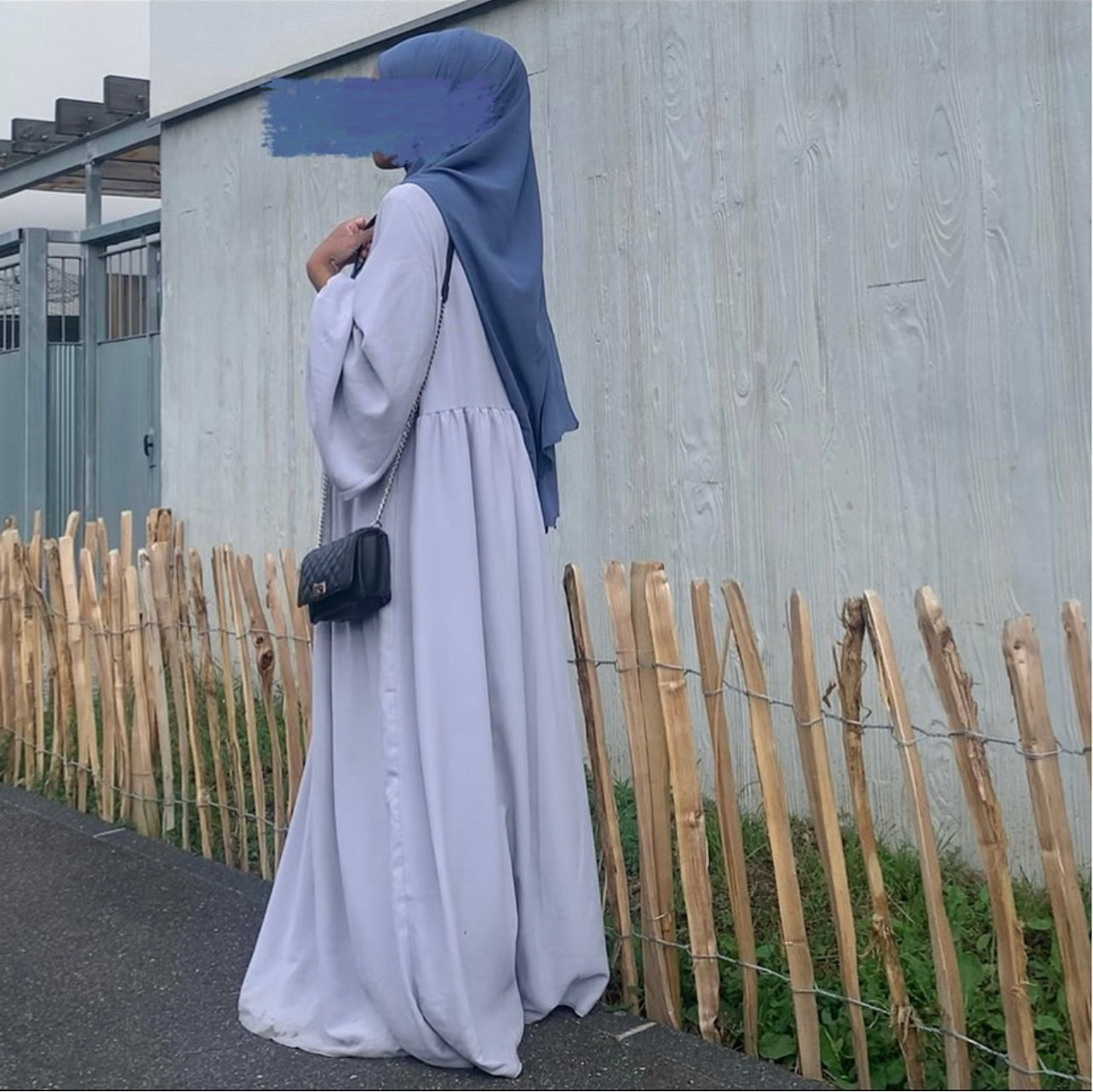 Abaya Namra soie de medine manches bouffantes