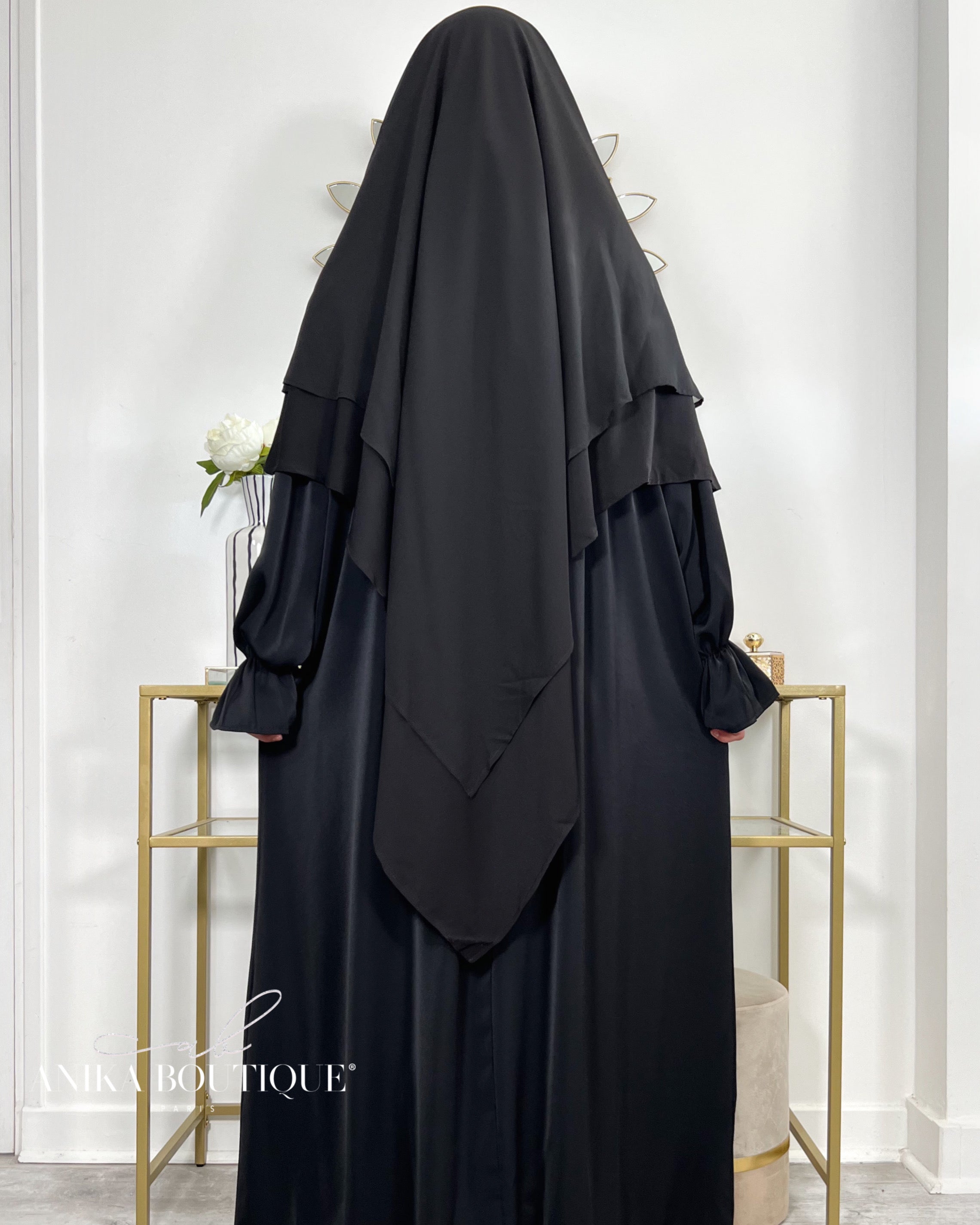 Khimar moyen 2 voiles bi-matière
