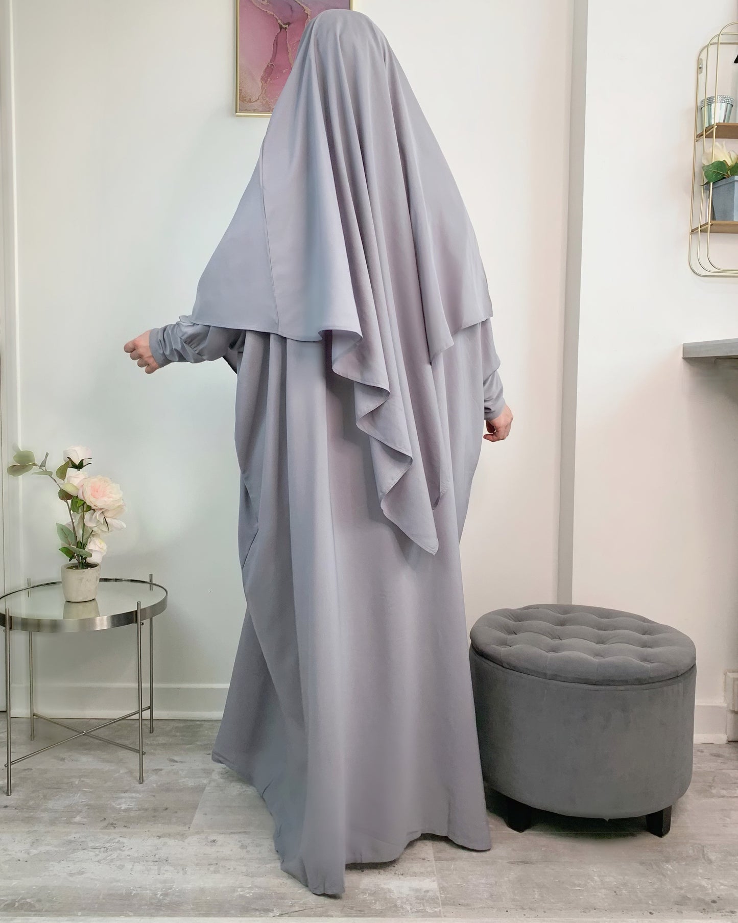 Khimar gris clair