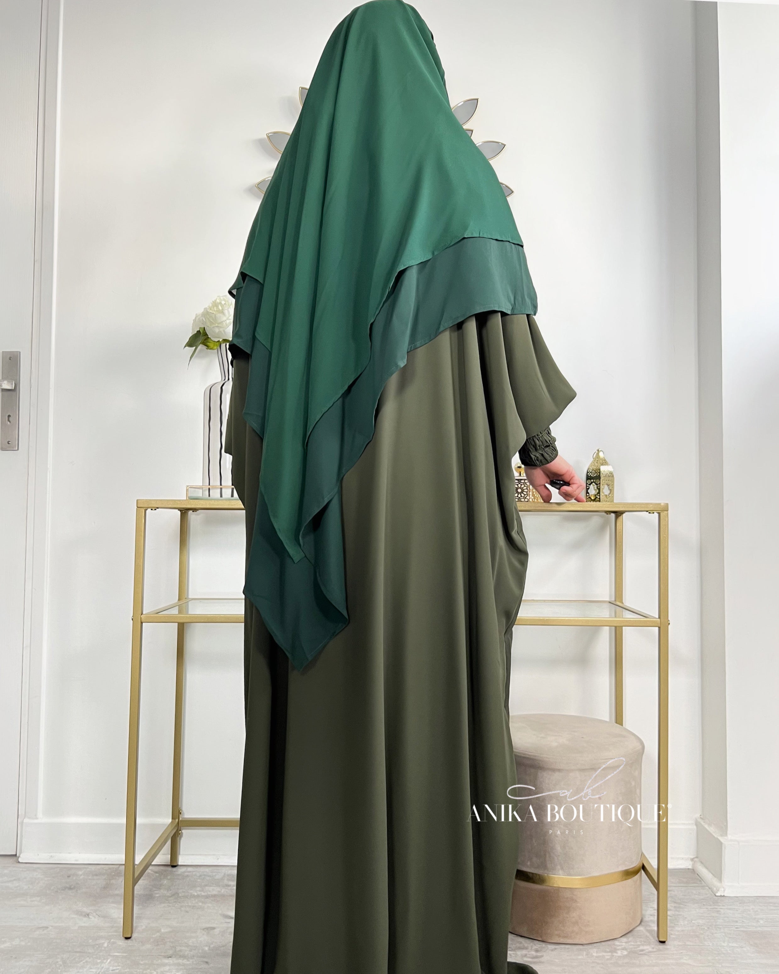 Khimar moyen 2 voiles bi-matière