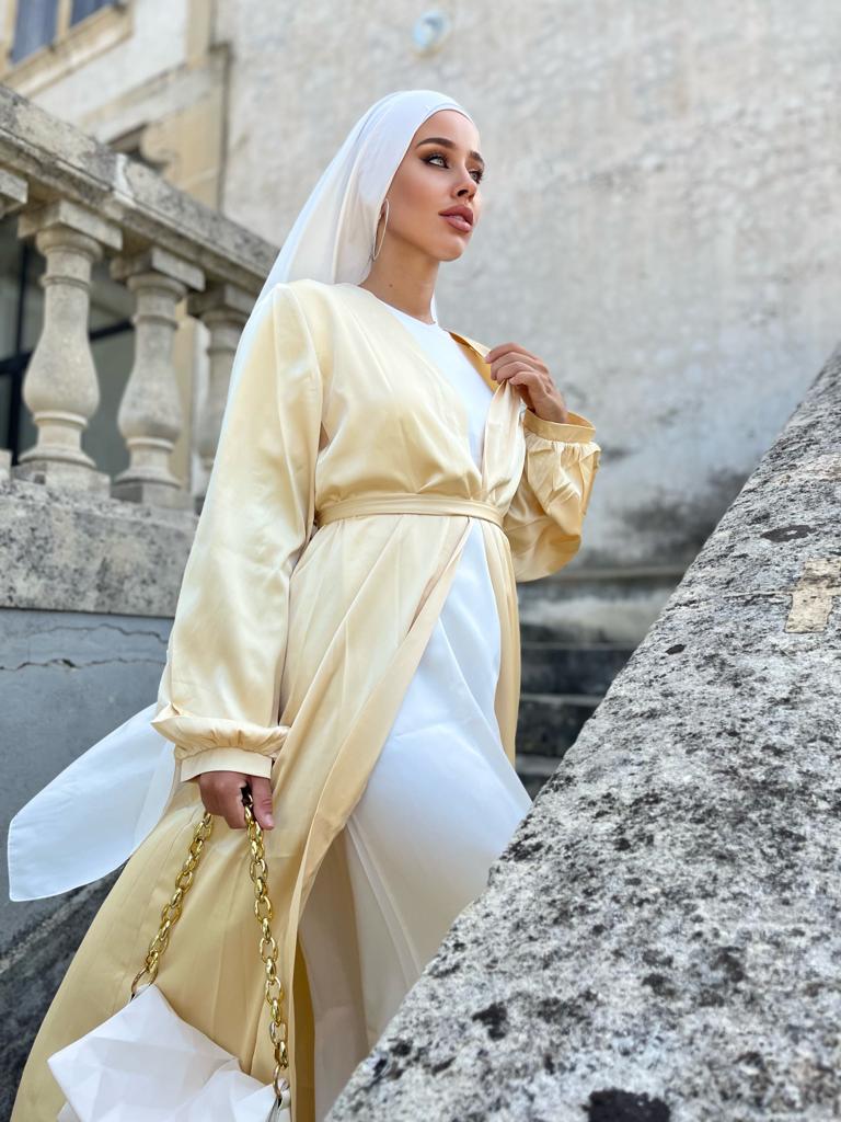 Kimono Satiné manches bouffantes