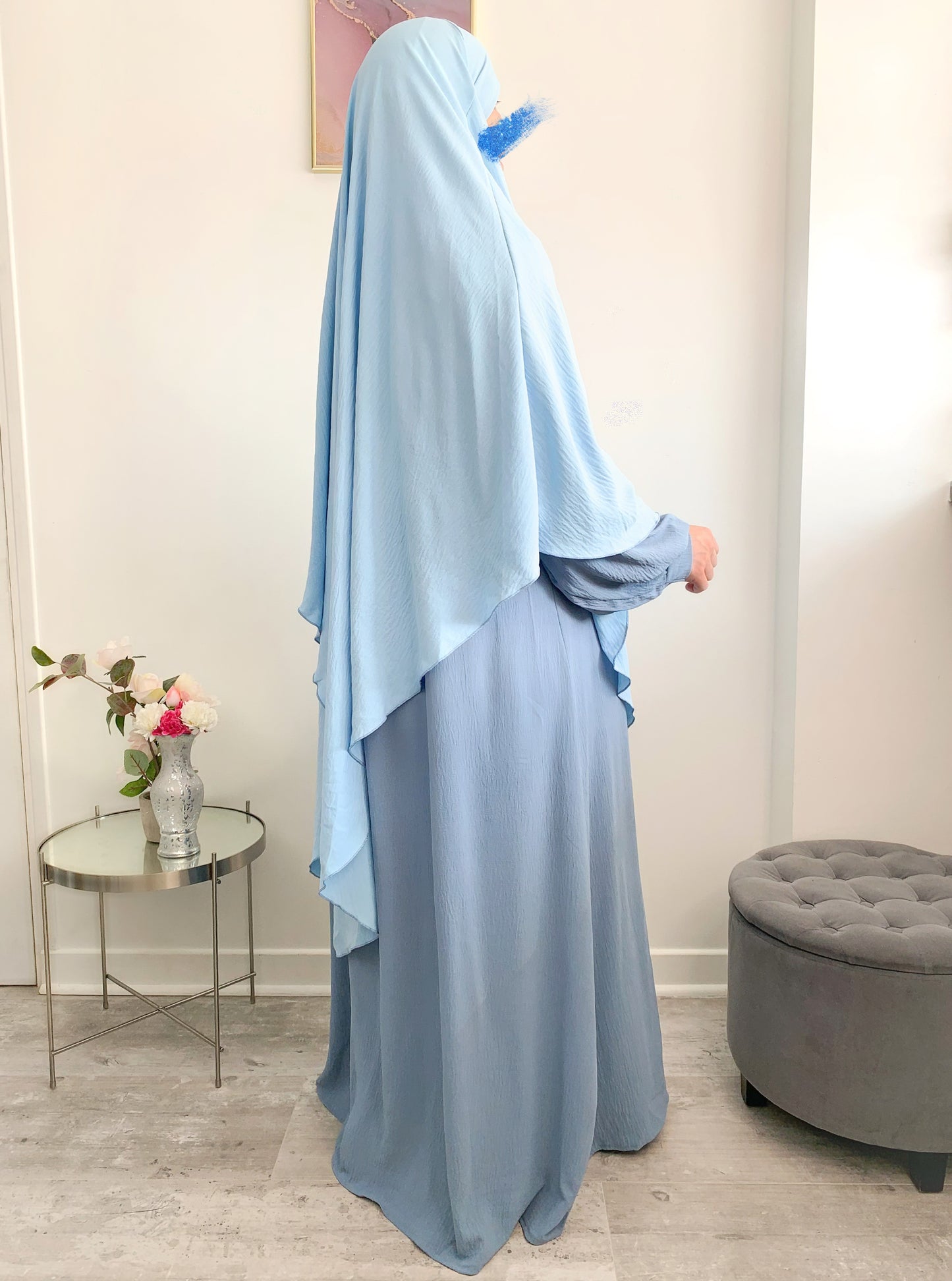 Khimar jazz maxi bleu ciel