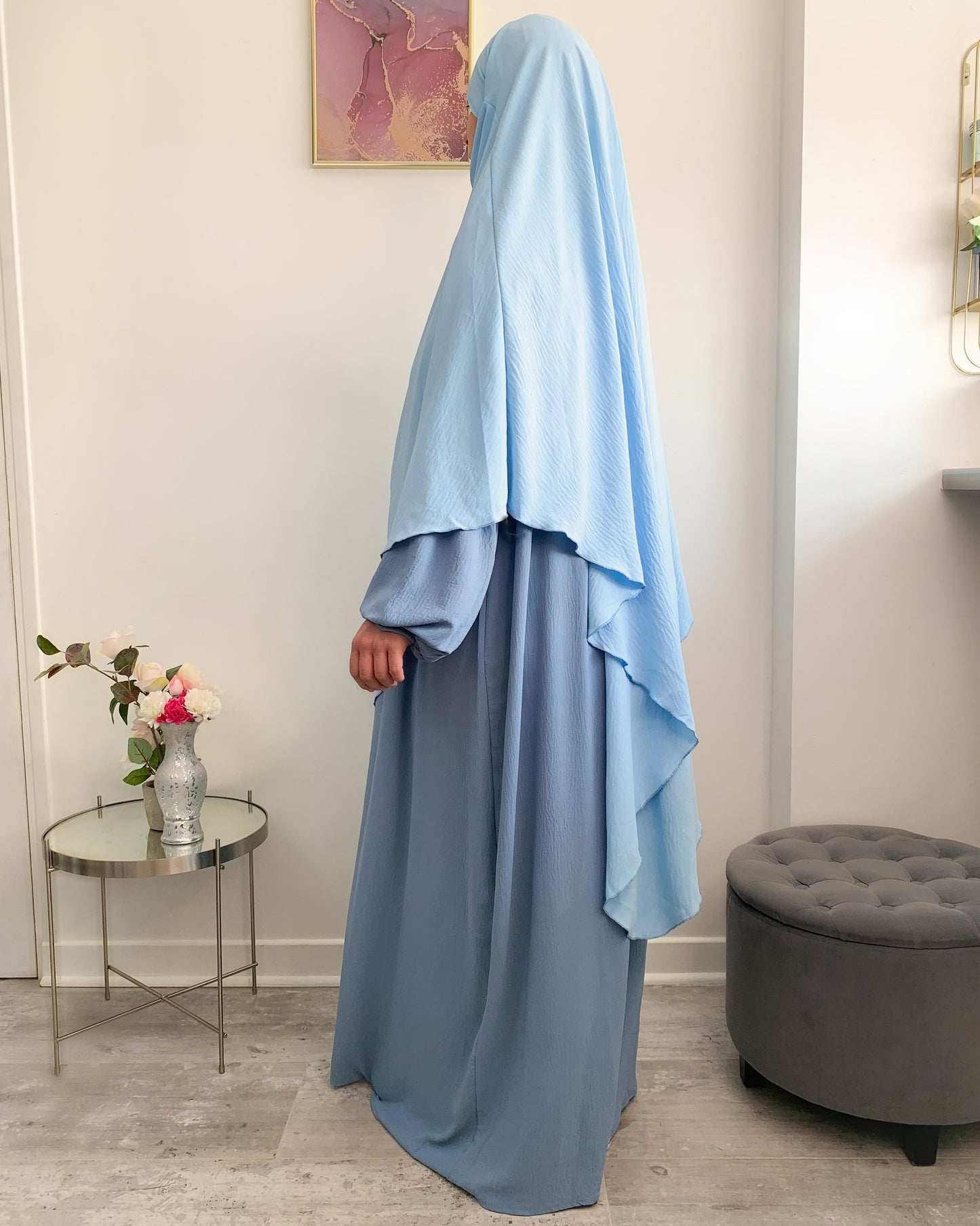 Khimar jazz maxi bleu ciel