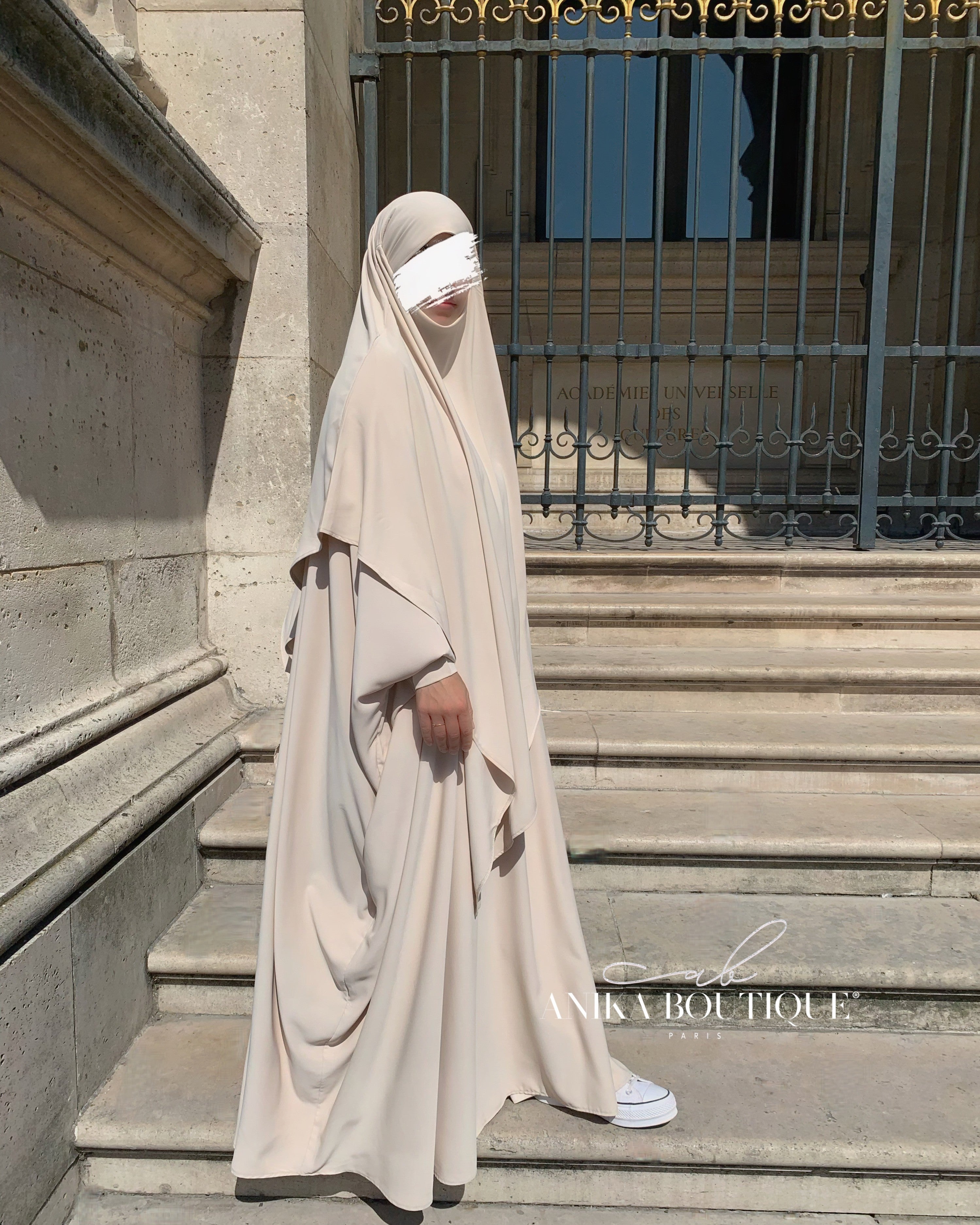 Abaya Nissa écru soie de medine