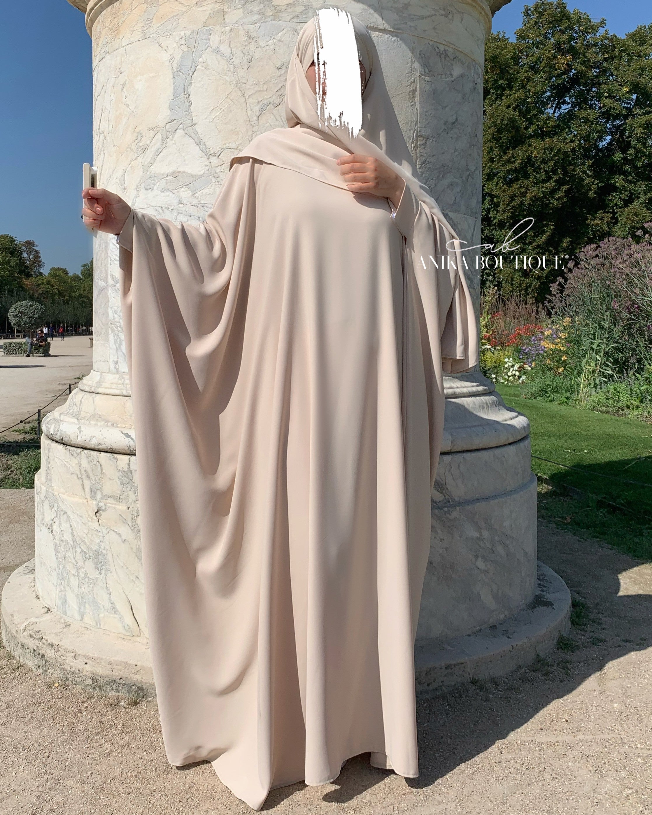 Abaya Nissa écru soie de medine