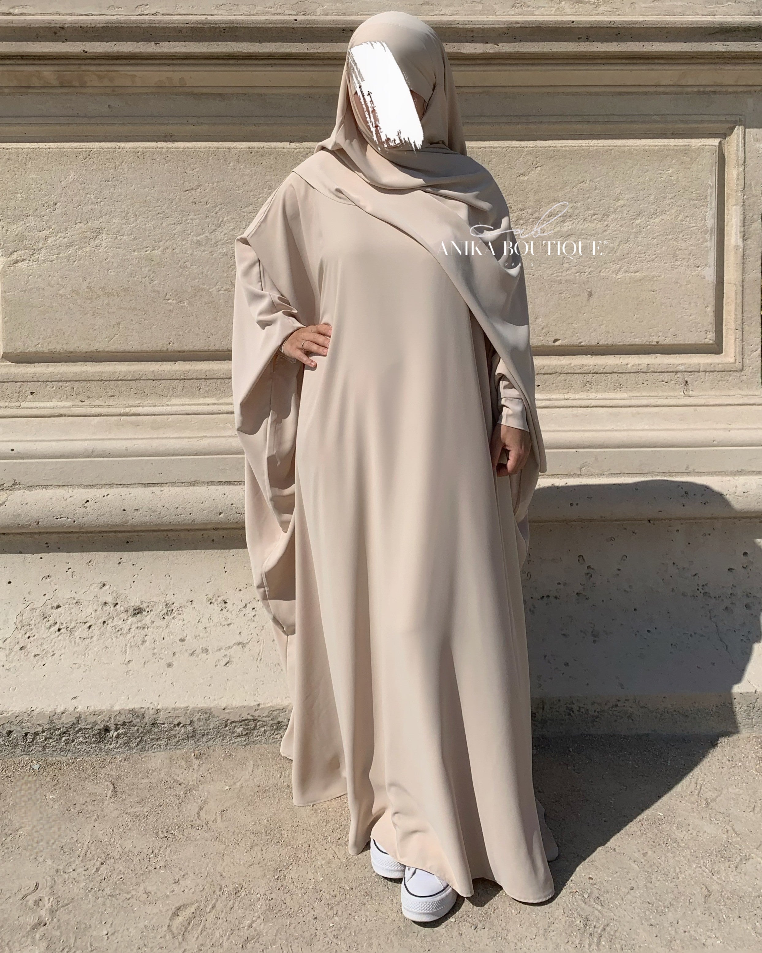 Abaya Nissa écru soie de medine