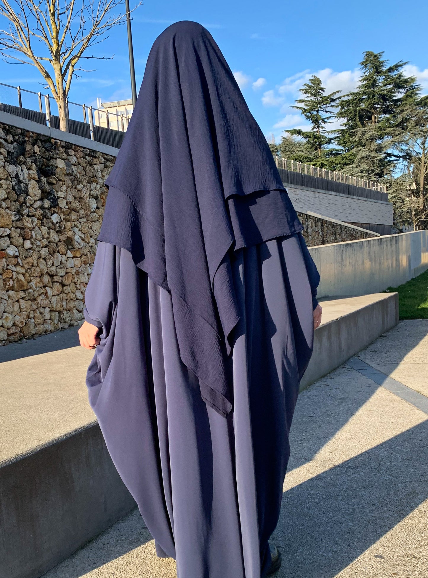 Khimar jazz deux voiles bleu marine