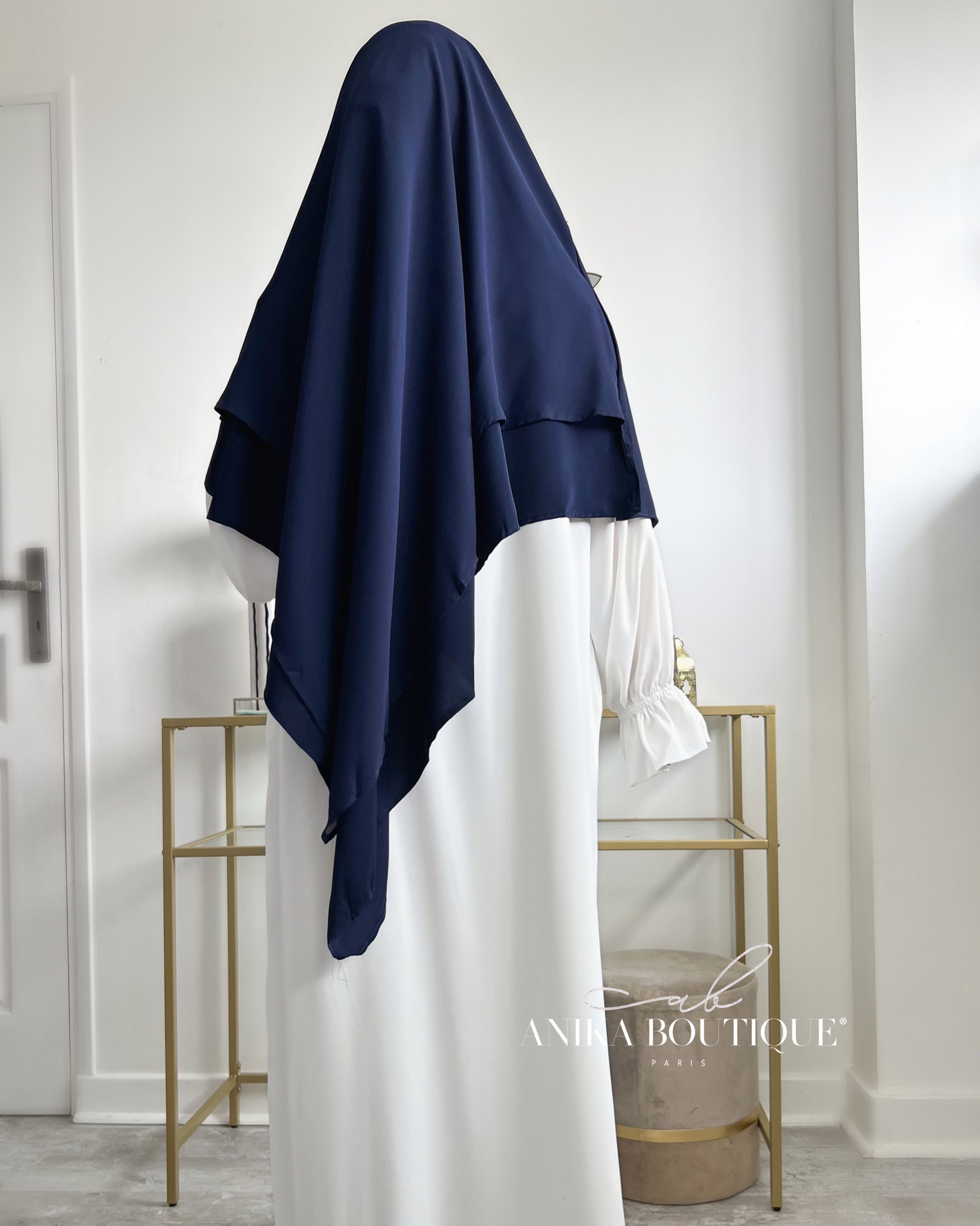 Khimar moyen 2 voiles bi-matière
