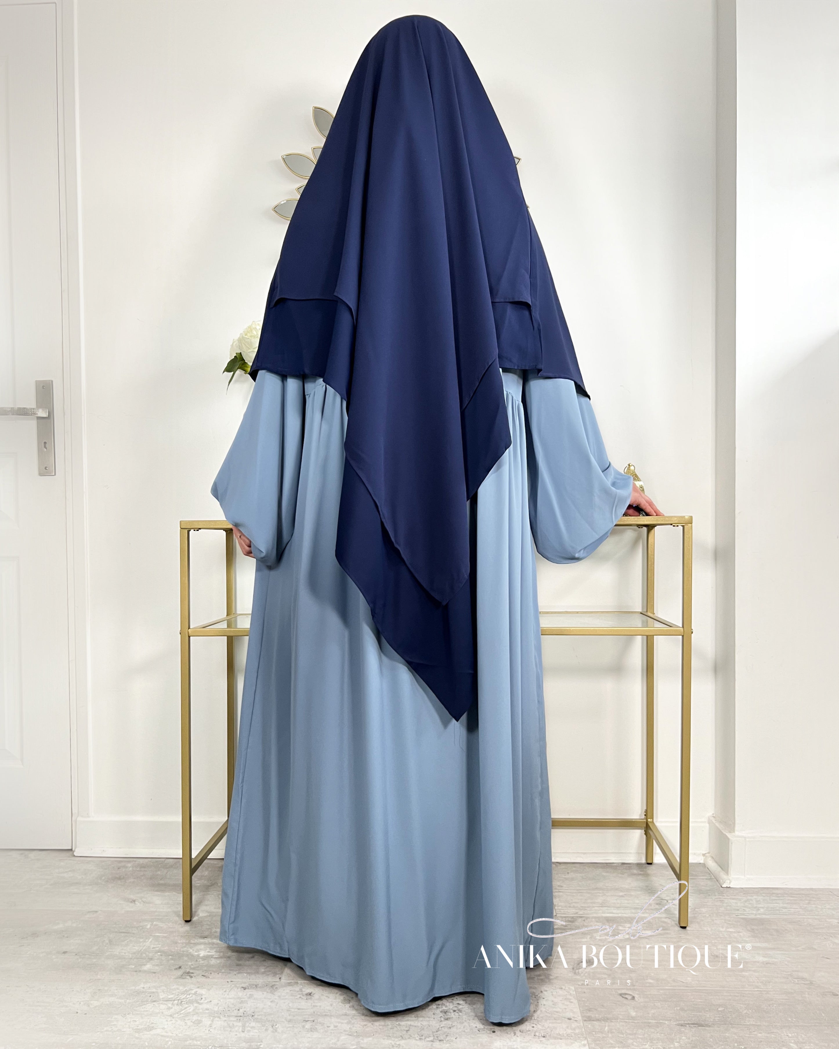 Khimar moyen 2 voiles bi-matière