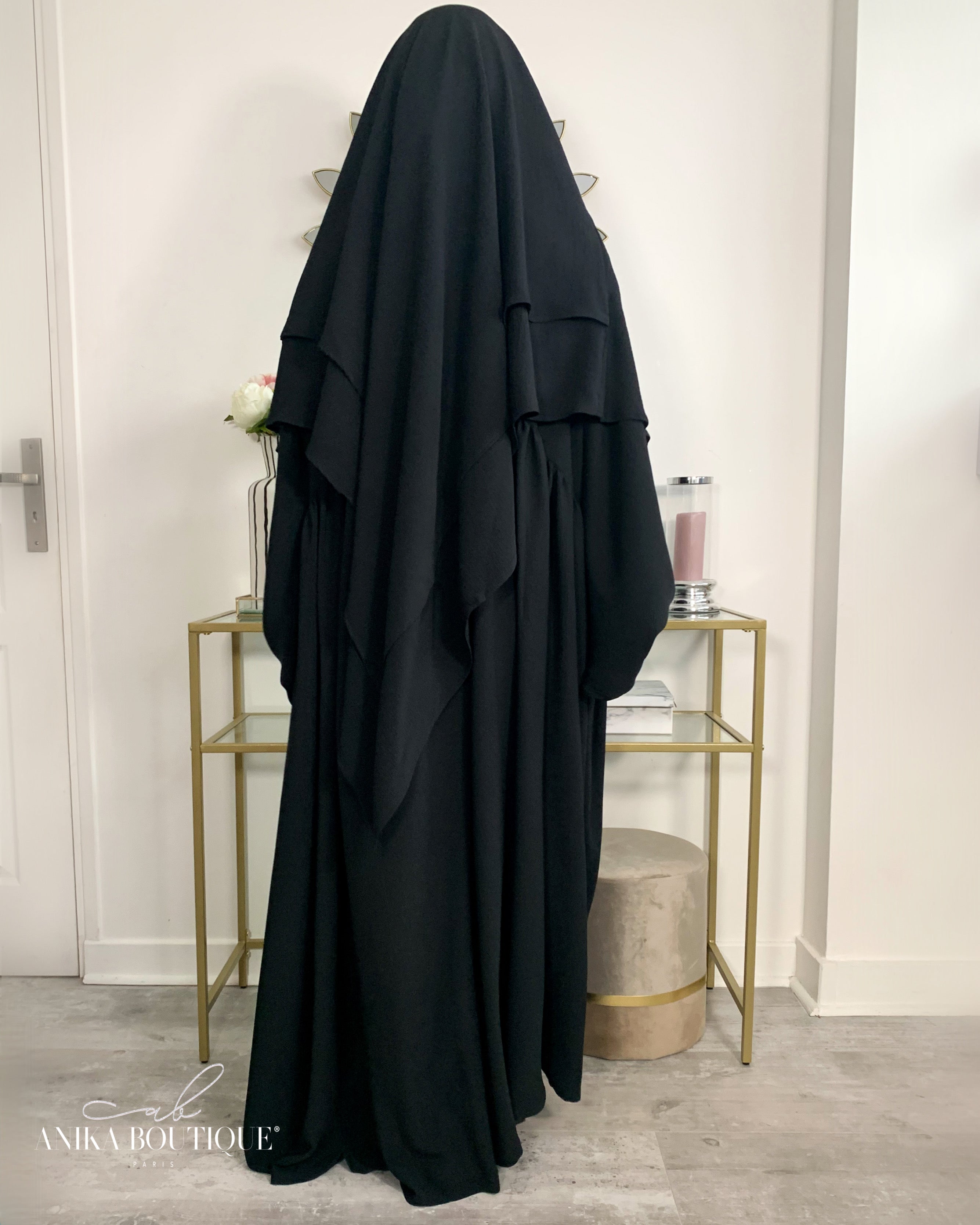 Khimar jazz 2 voiles noir