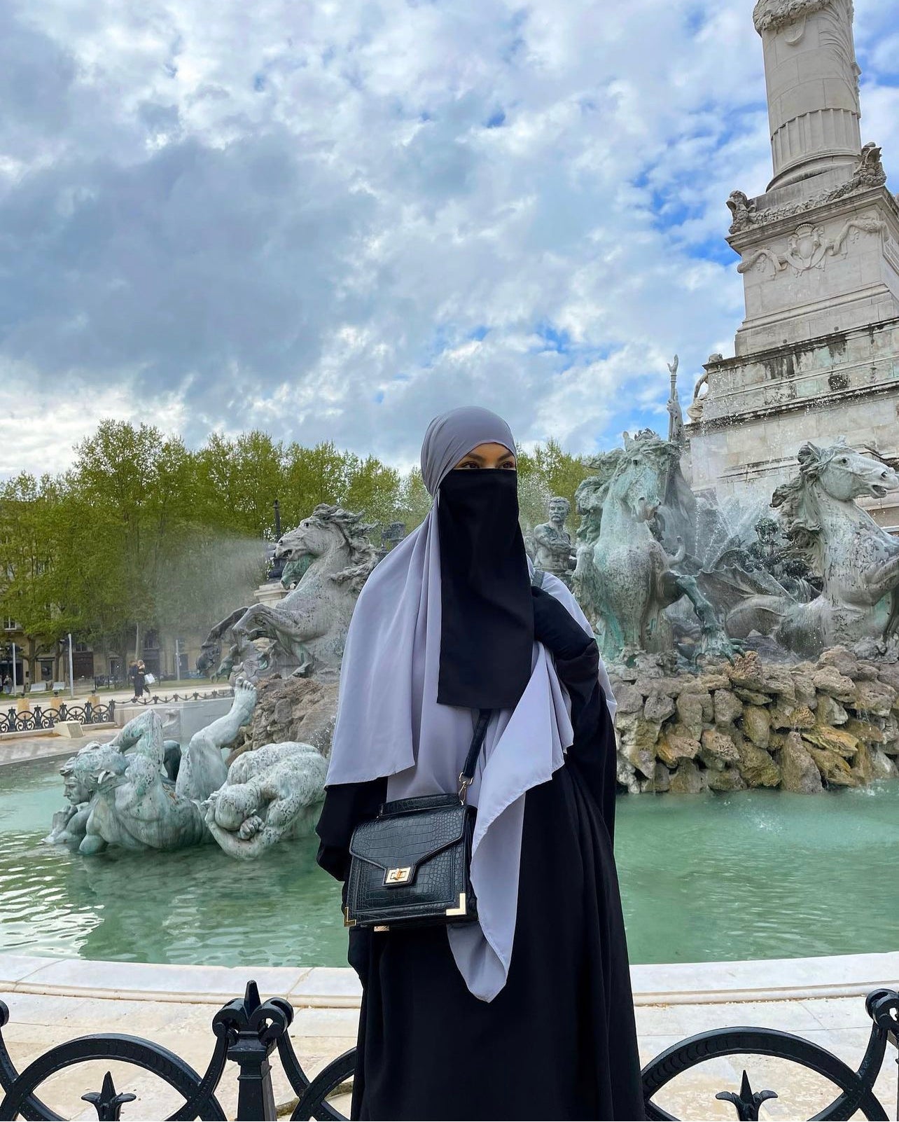 Khimar gris clair