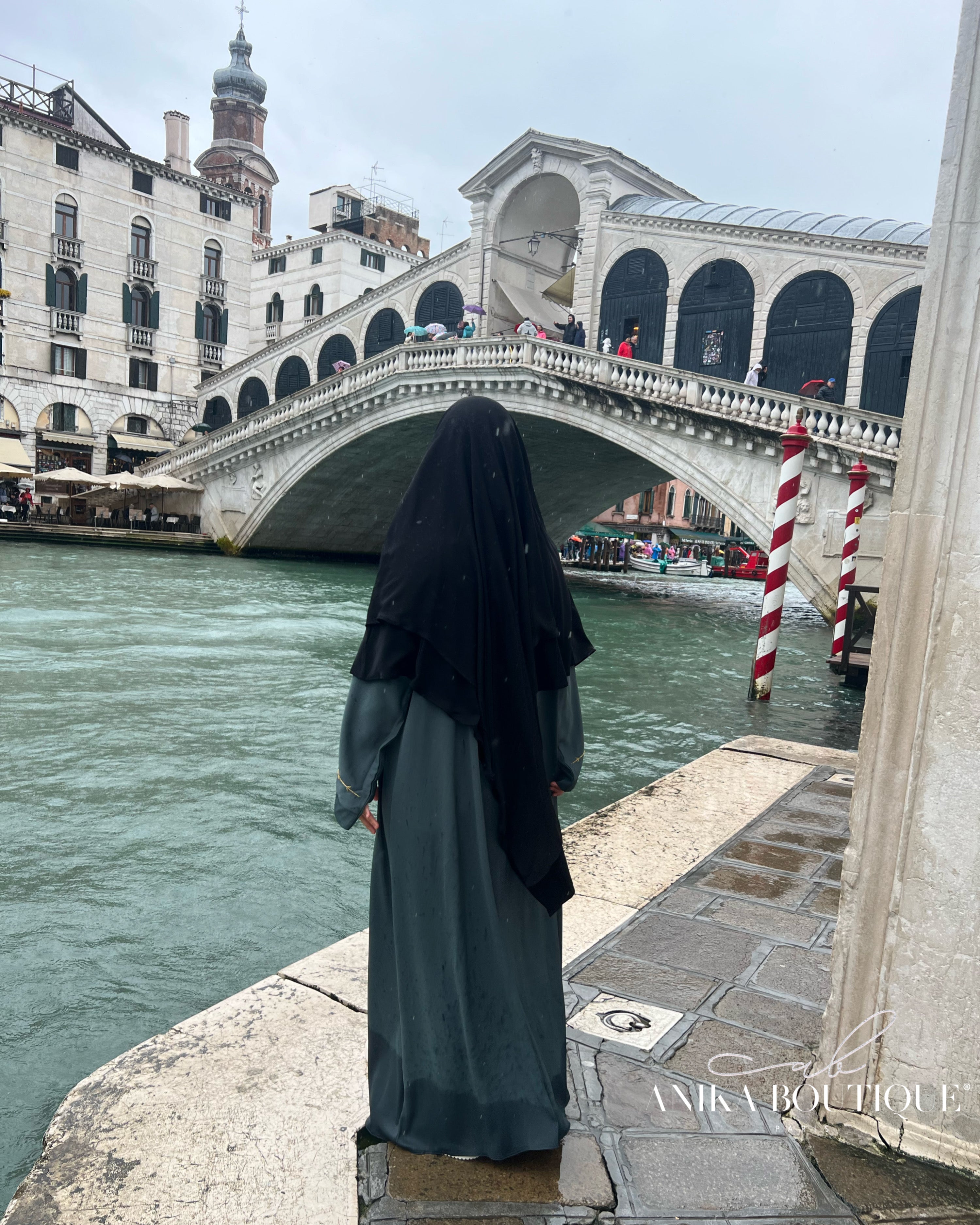 Khimar moyen 2 voiles bi-matière