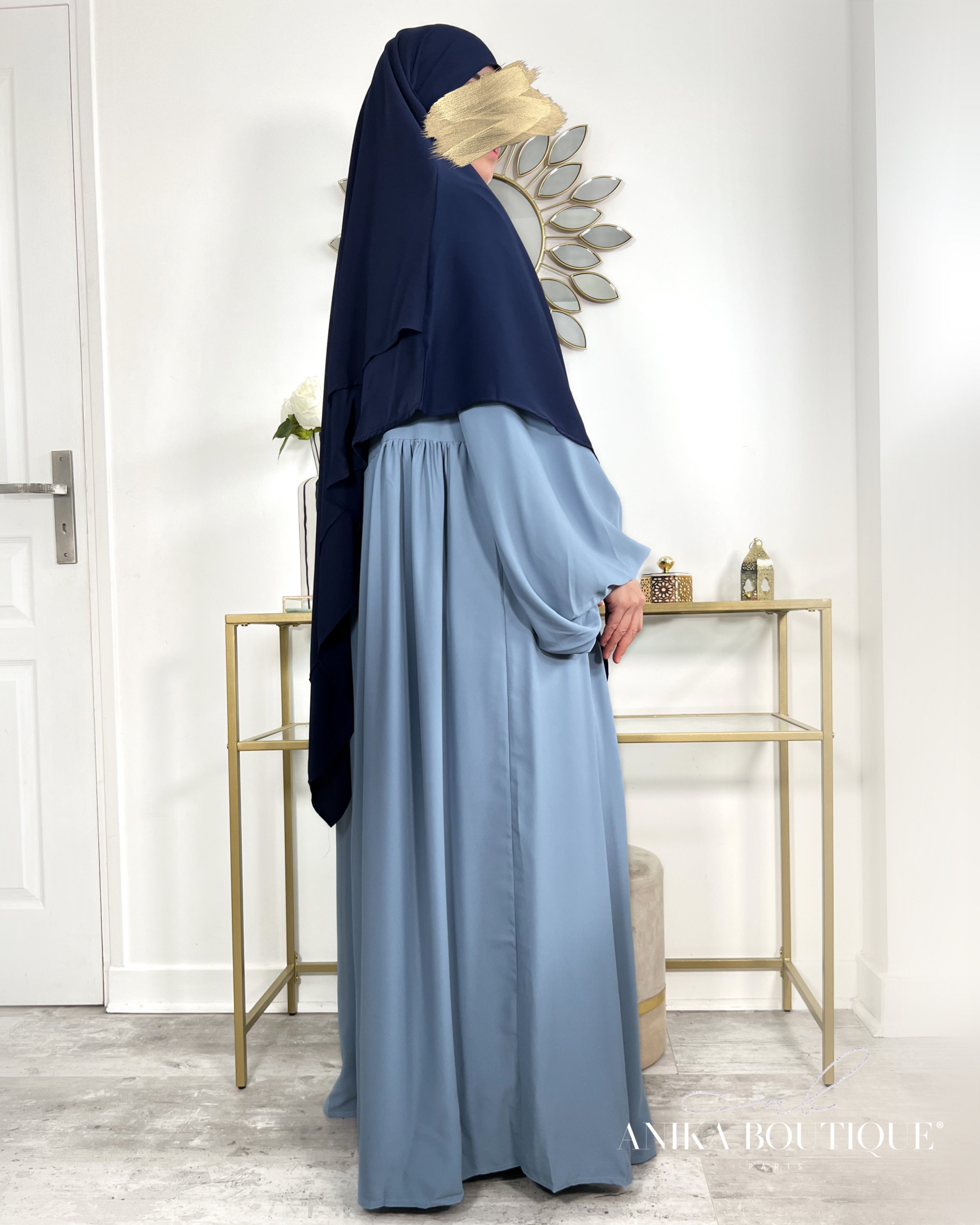 Khimar moyen 2 voiles bi-matière