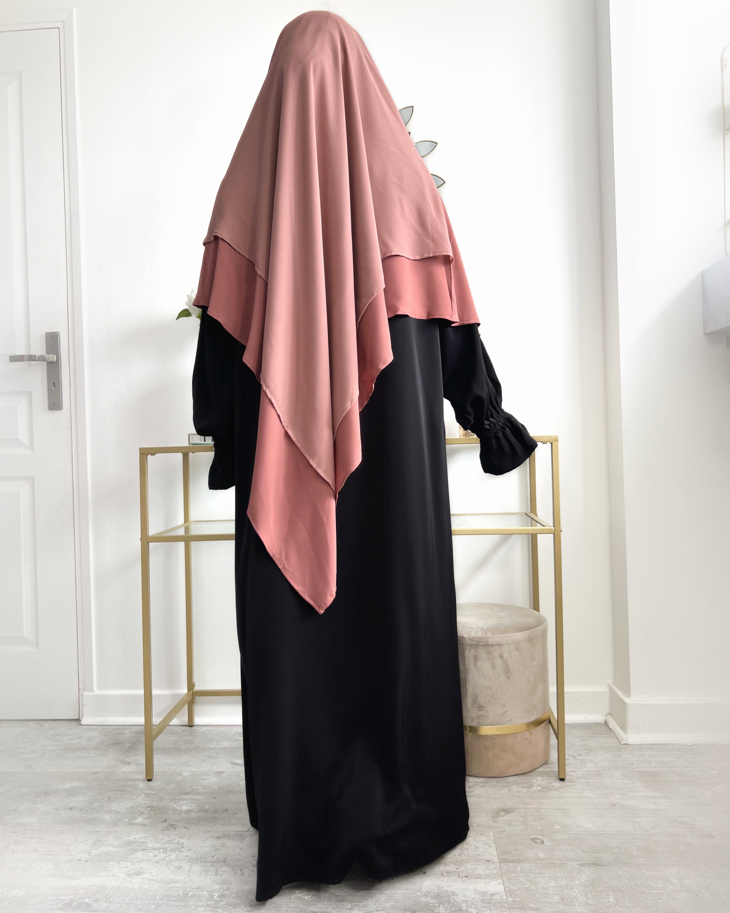 Khimar moyen 2 voiles bi-matière