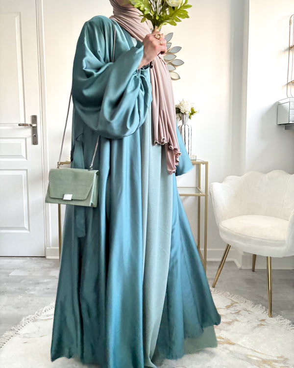 Kimono Satiné Émeraude – Élégance Modeste & Intemporelle