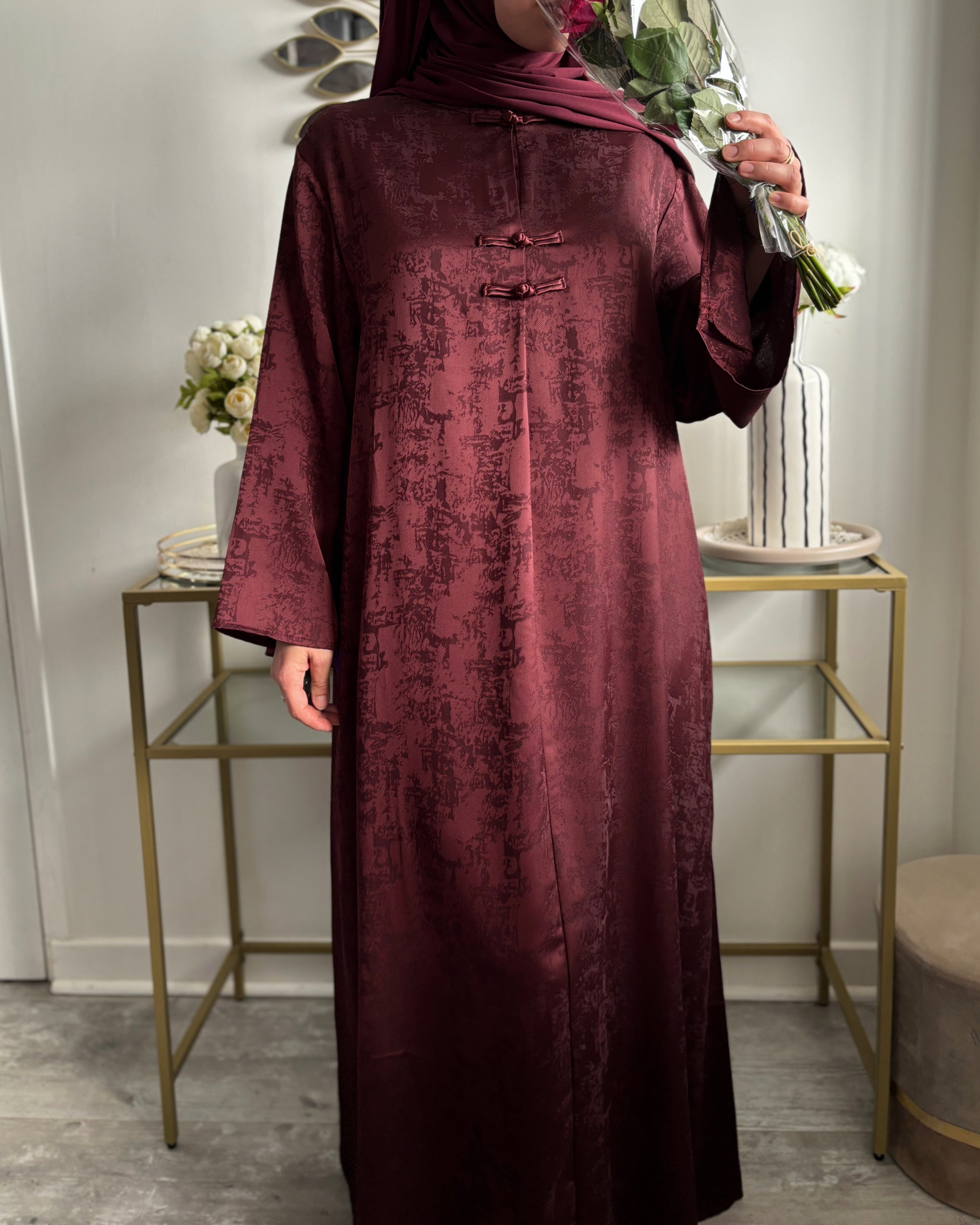 Abaya Satinée Inspiration Asiatique