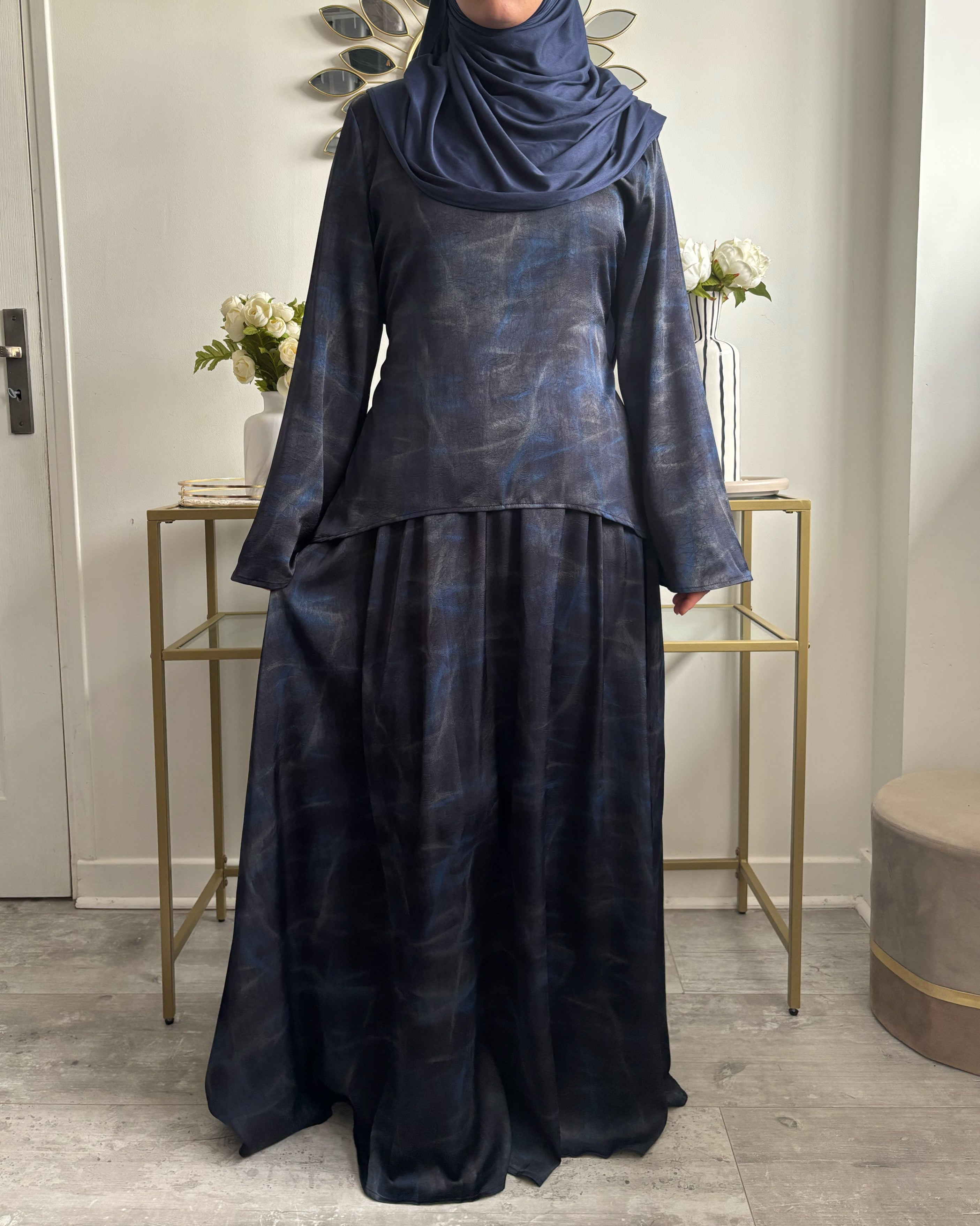 Ensemble Modest Fashion Femme Musulmane – Tunique Évasée & Jupe Longue Fluide