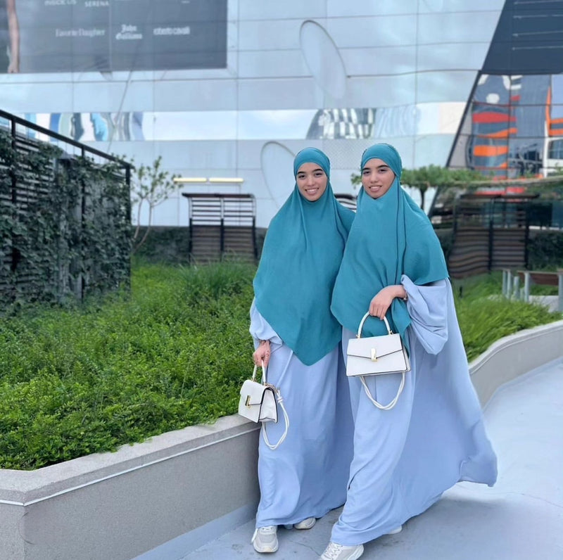 Khimar jazz deux voiles  émeraude