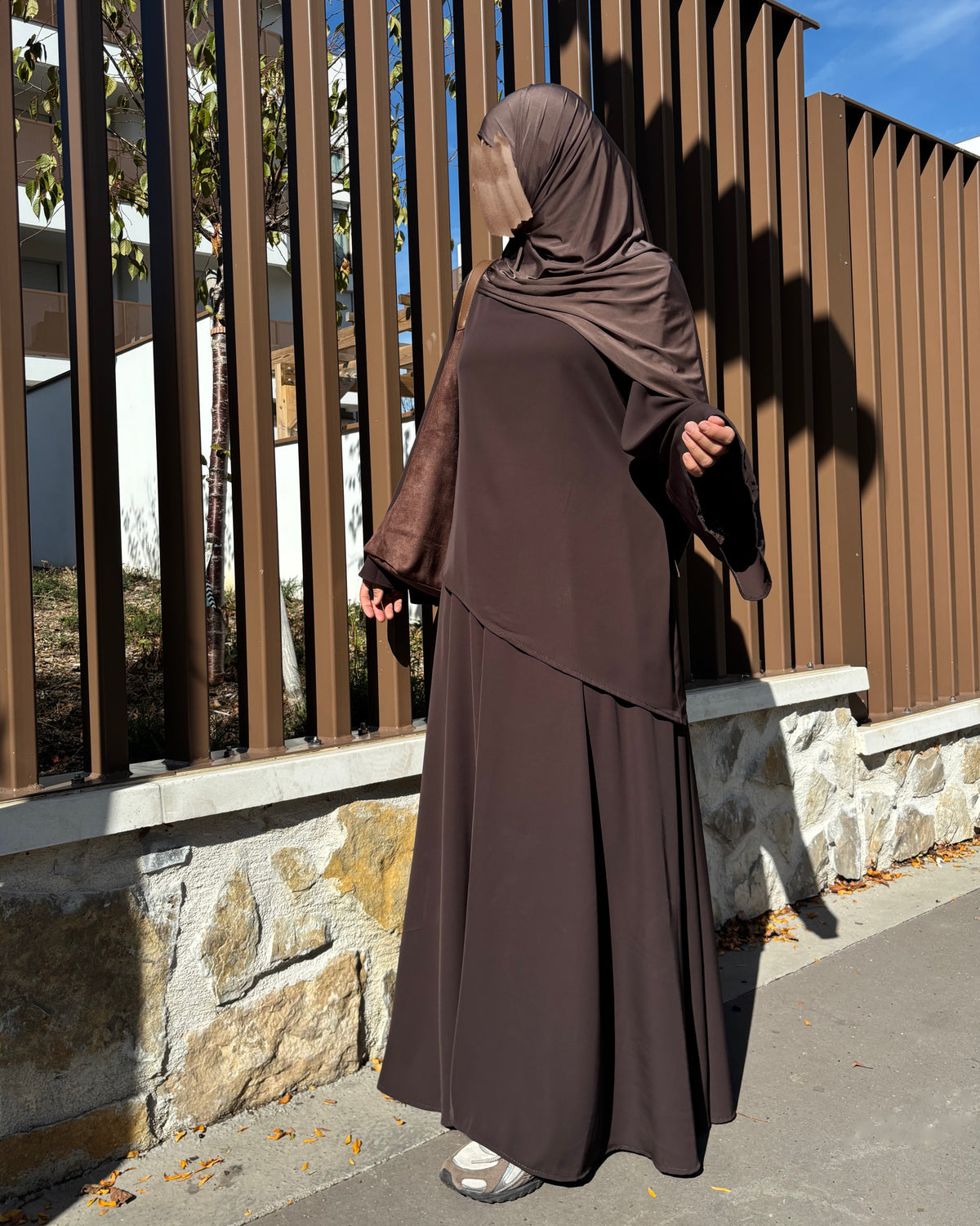 Ensemble jupe longue et tunique asymétrique