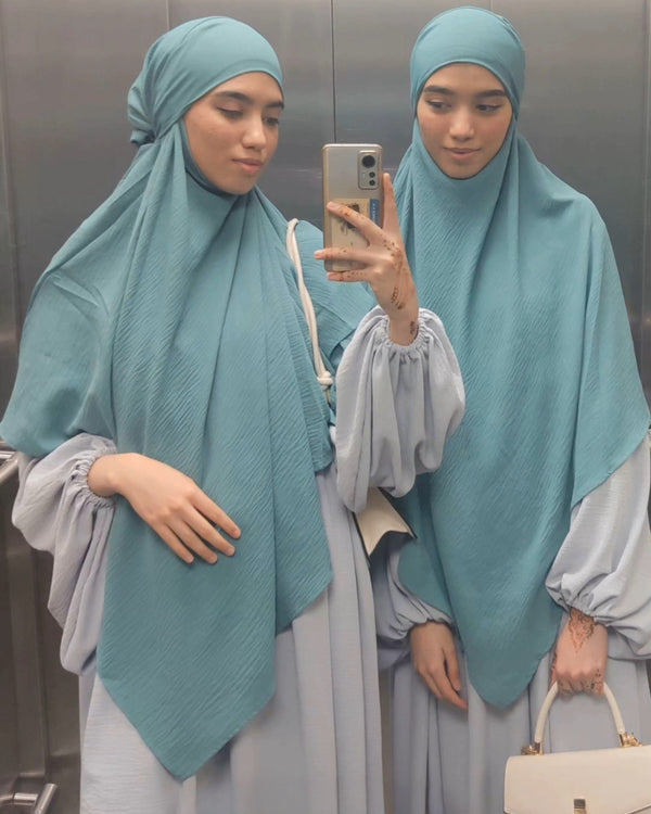 Khimar jazz deux voiles  émeraude