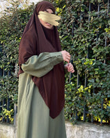 Khimar moyen soie de medine chocolat