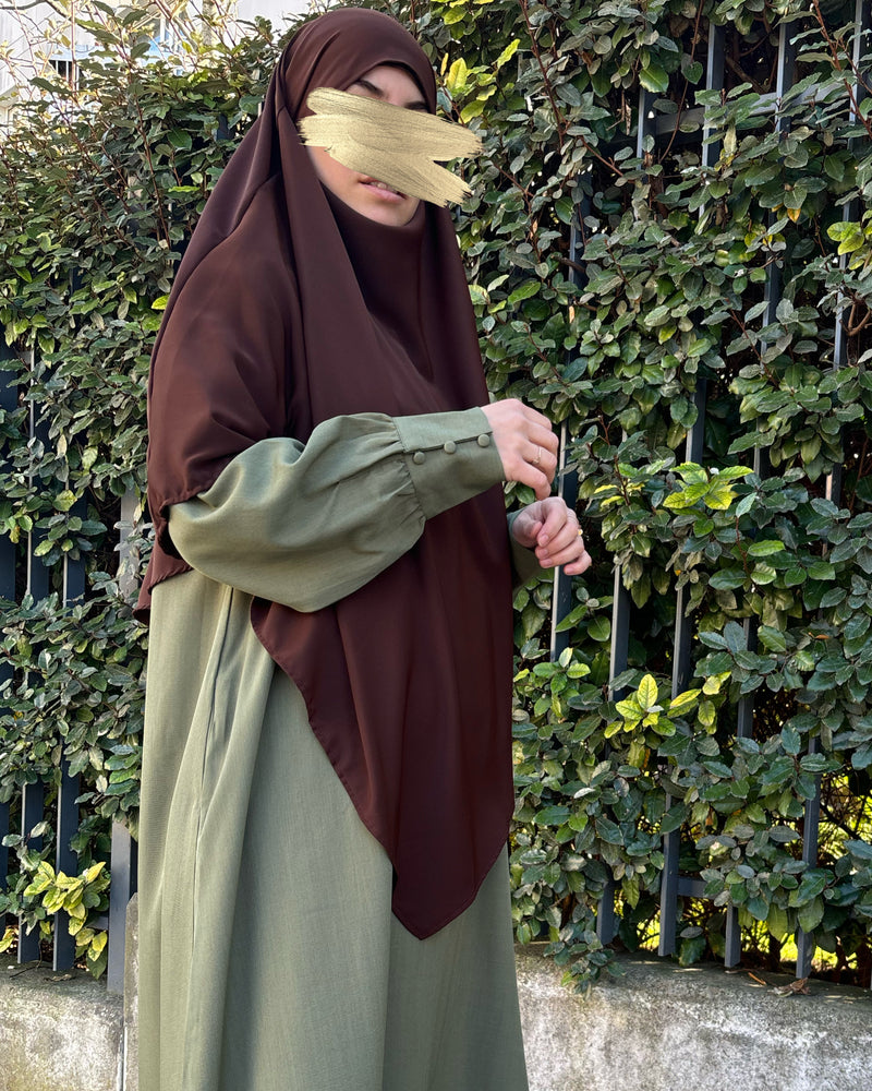 Khimar moyen soie de medine chocolat