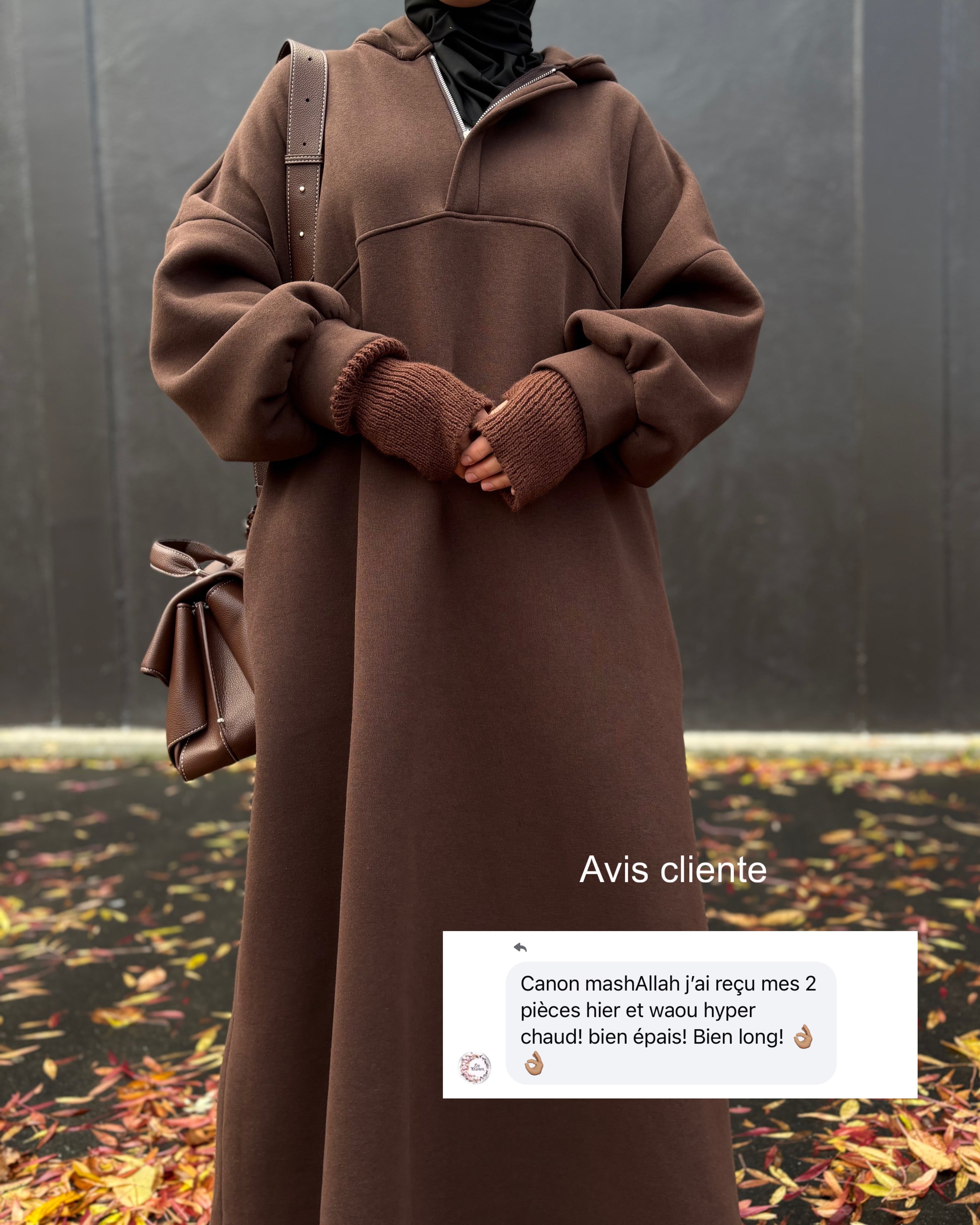 Sweat Maxi Moltonné Oversize – L’abaya pull cocooning de la saison