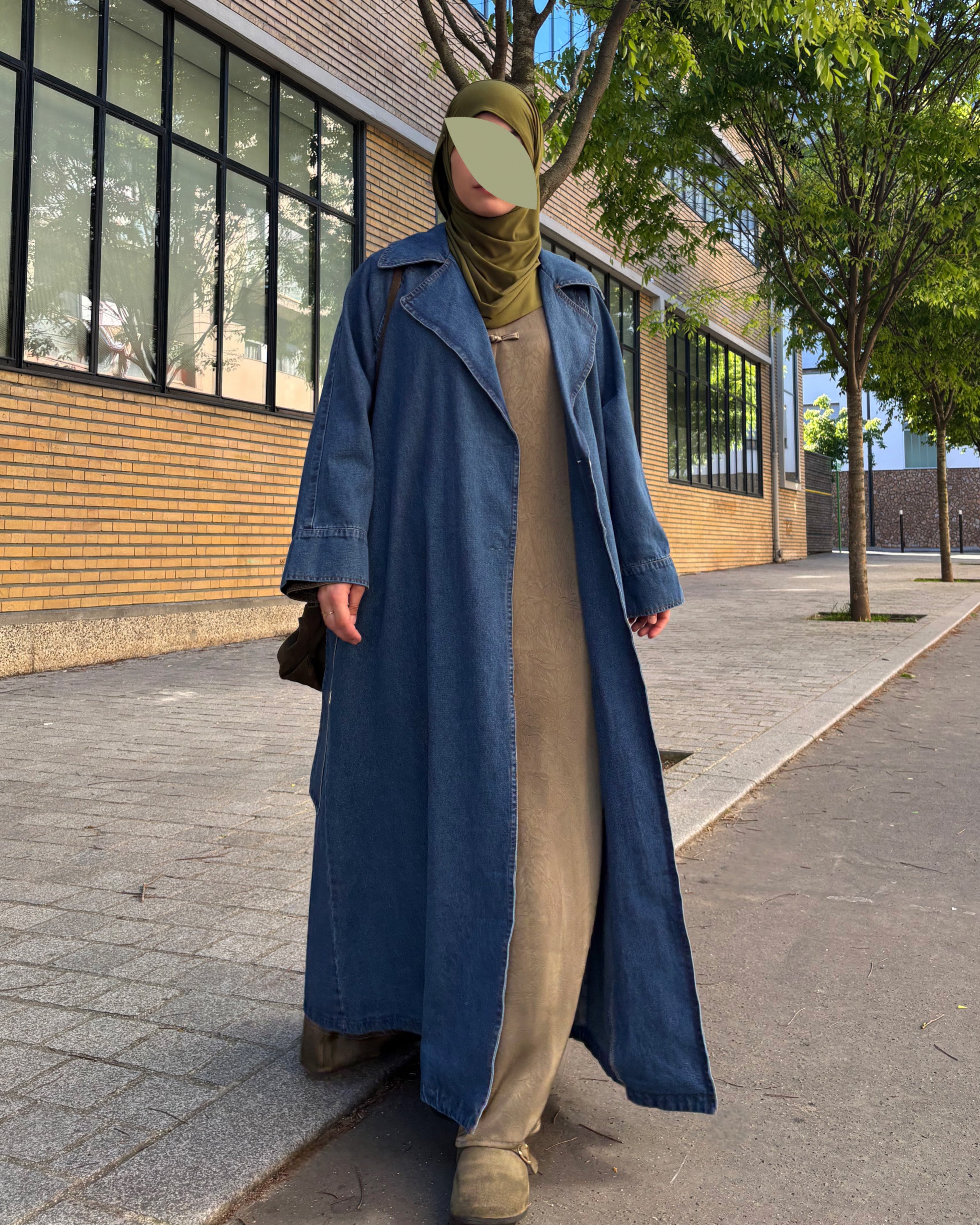 Trench en jean léger 100% coton – Modest Fashion