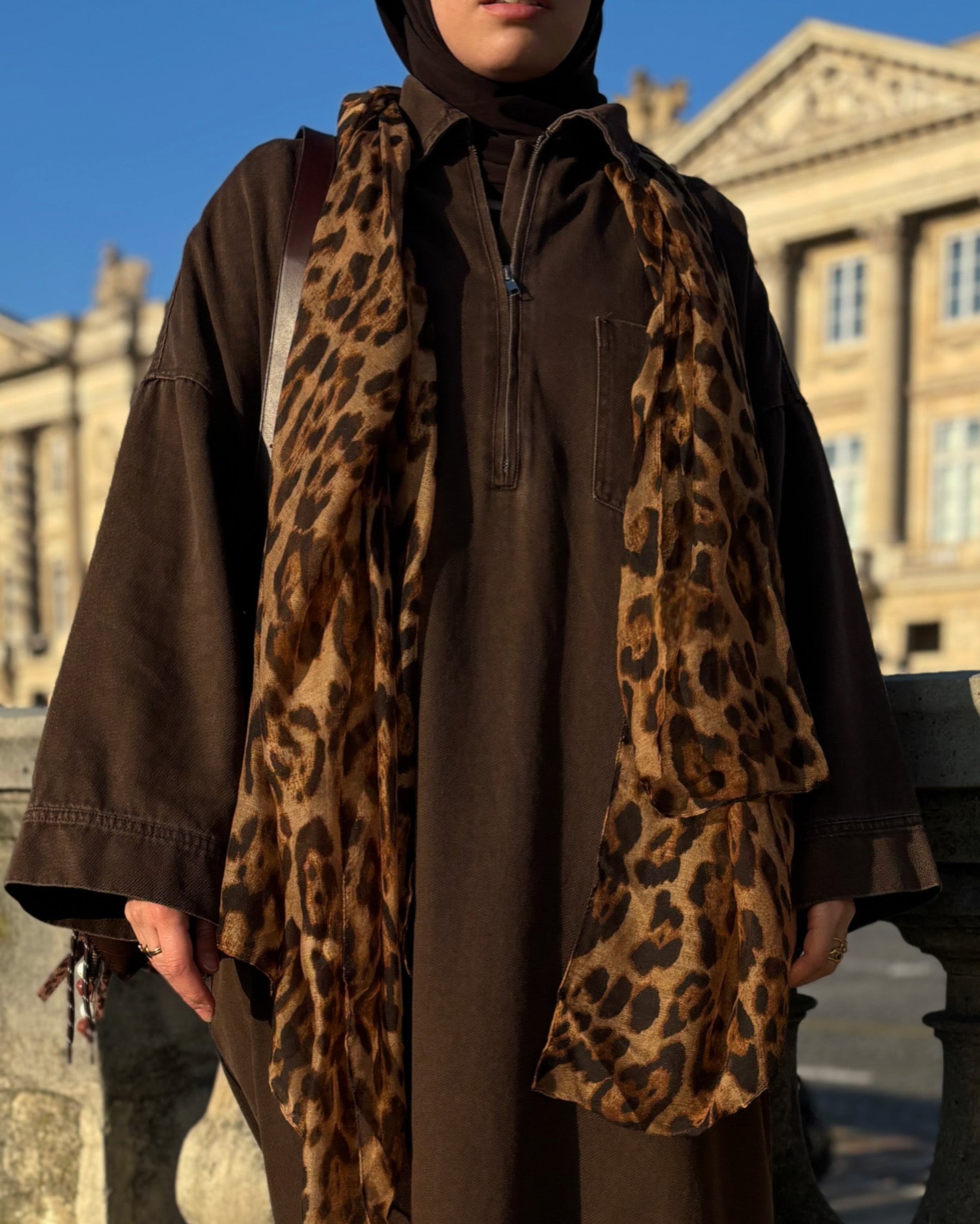 Abaya en jean zippée 100 % coton – Moderne & Tendance