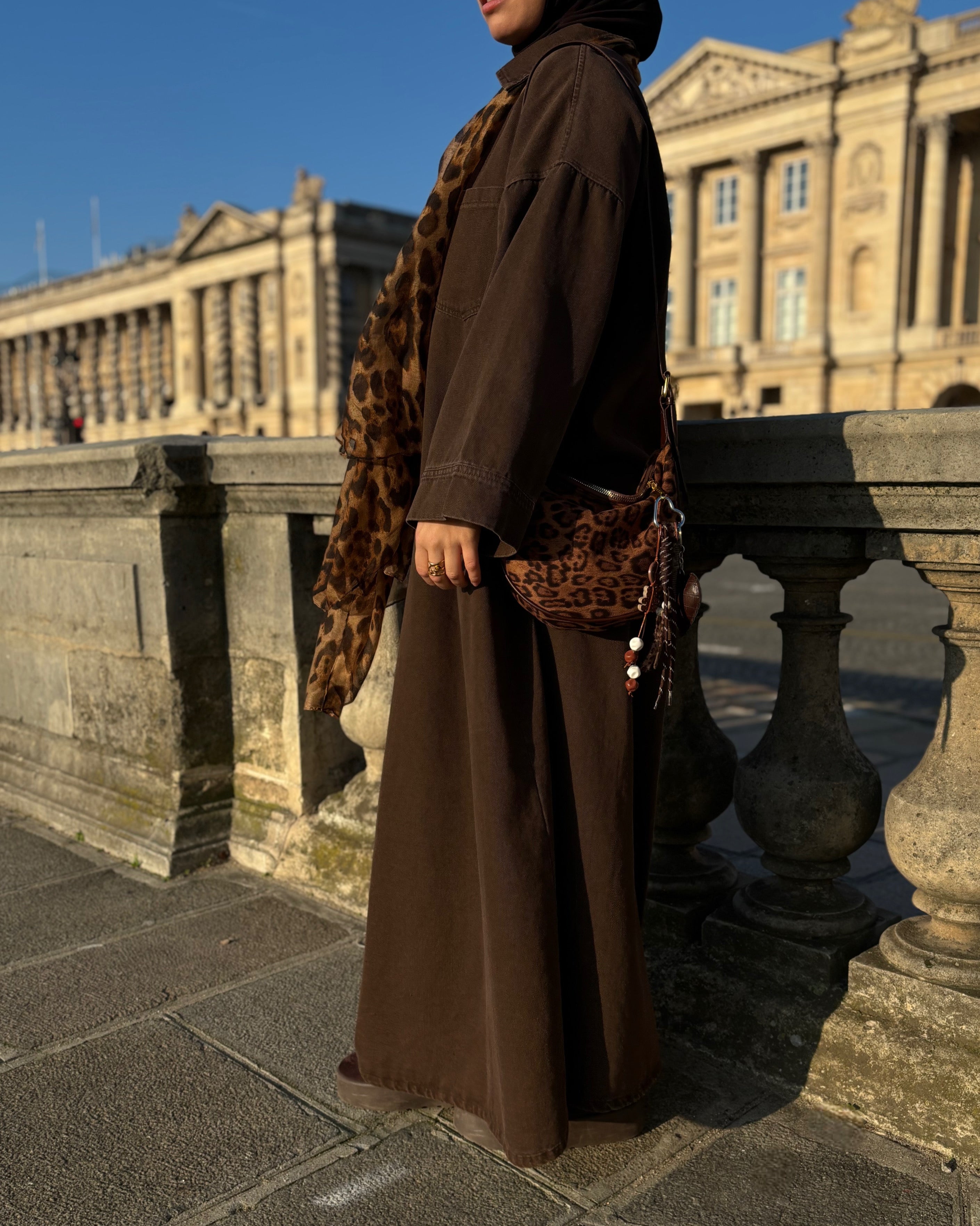 Abaya en jean zippée 100 % coton – Moderne & Tendance