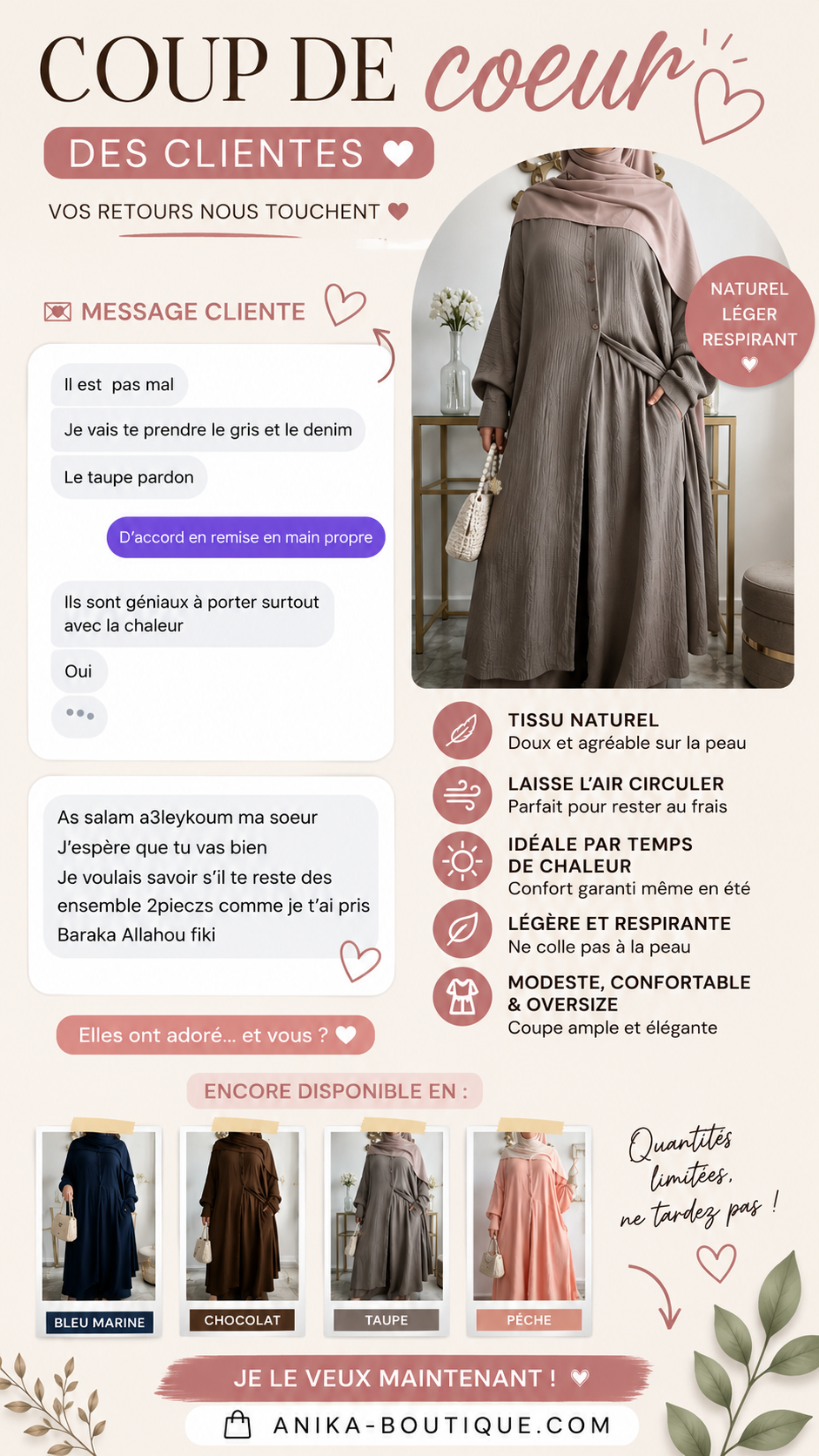 Ensemble Oversize  – 100% Coton Texturé