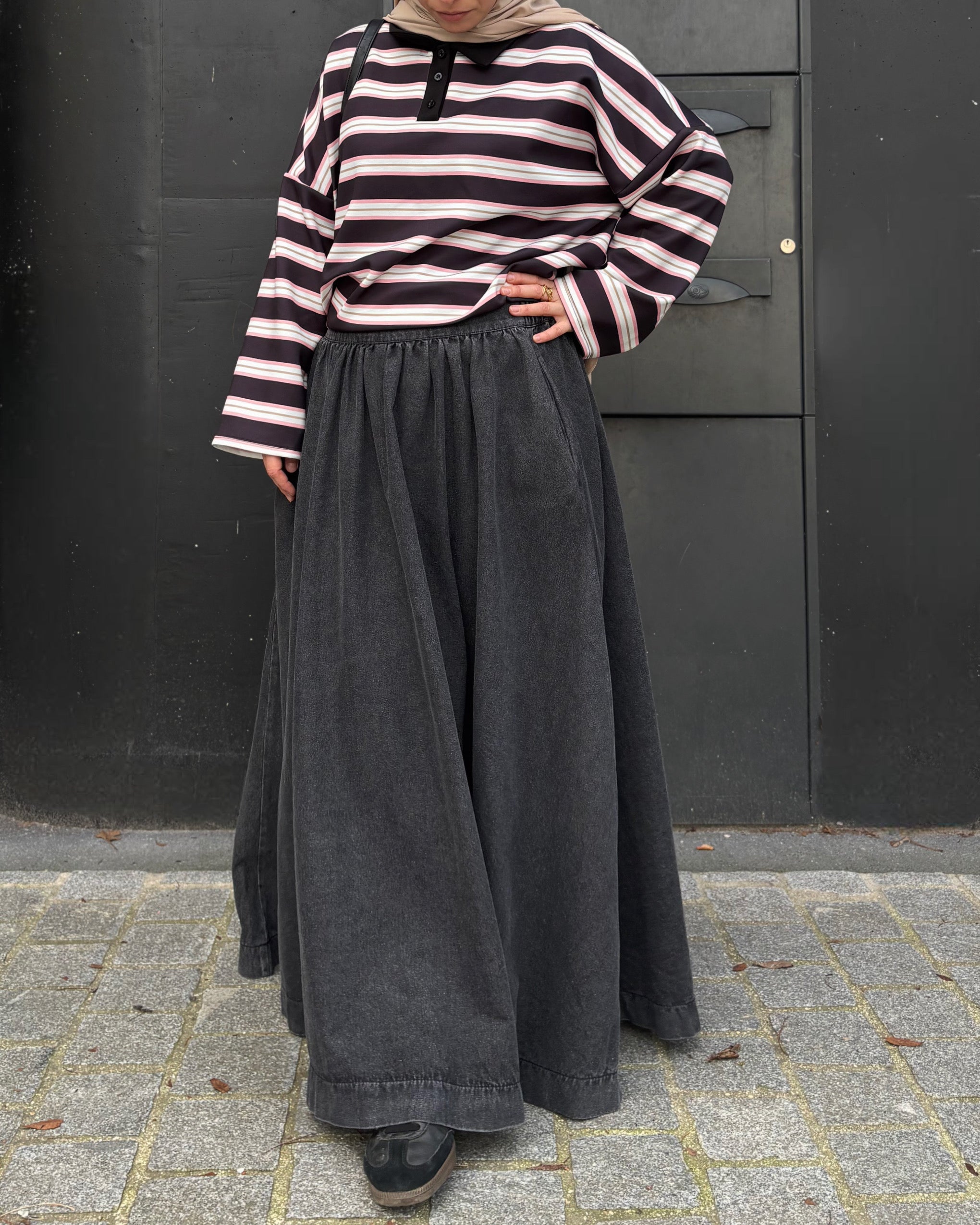 Jupe longue en jean 100% coton – Coupe large