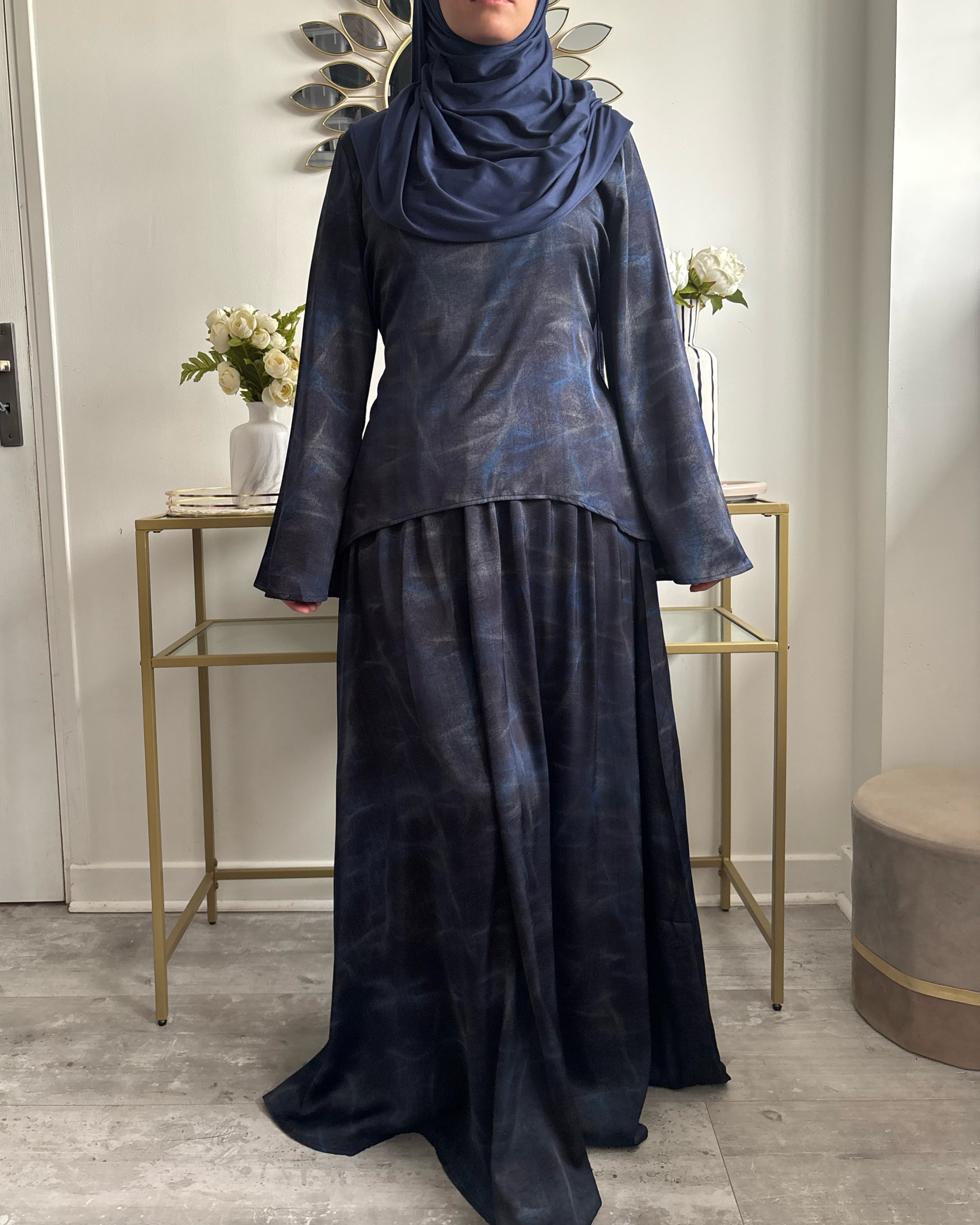 Ensemble Modest Fashion Femme Musulmane – Tunique Évasée & Jupe Longue Fluide