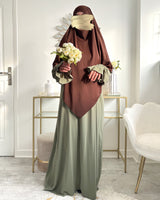 Khimar moyen soie de medine chocolat