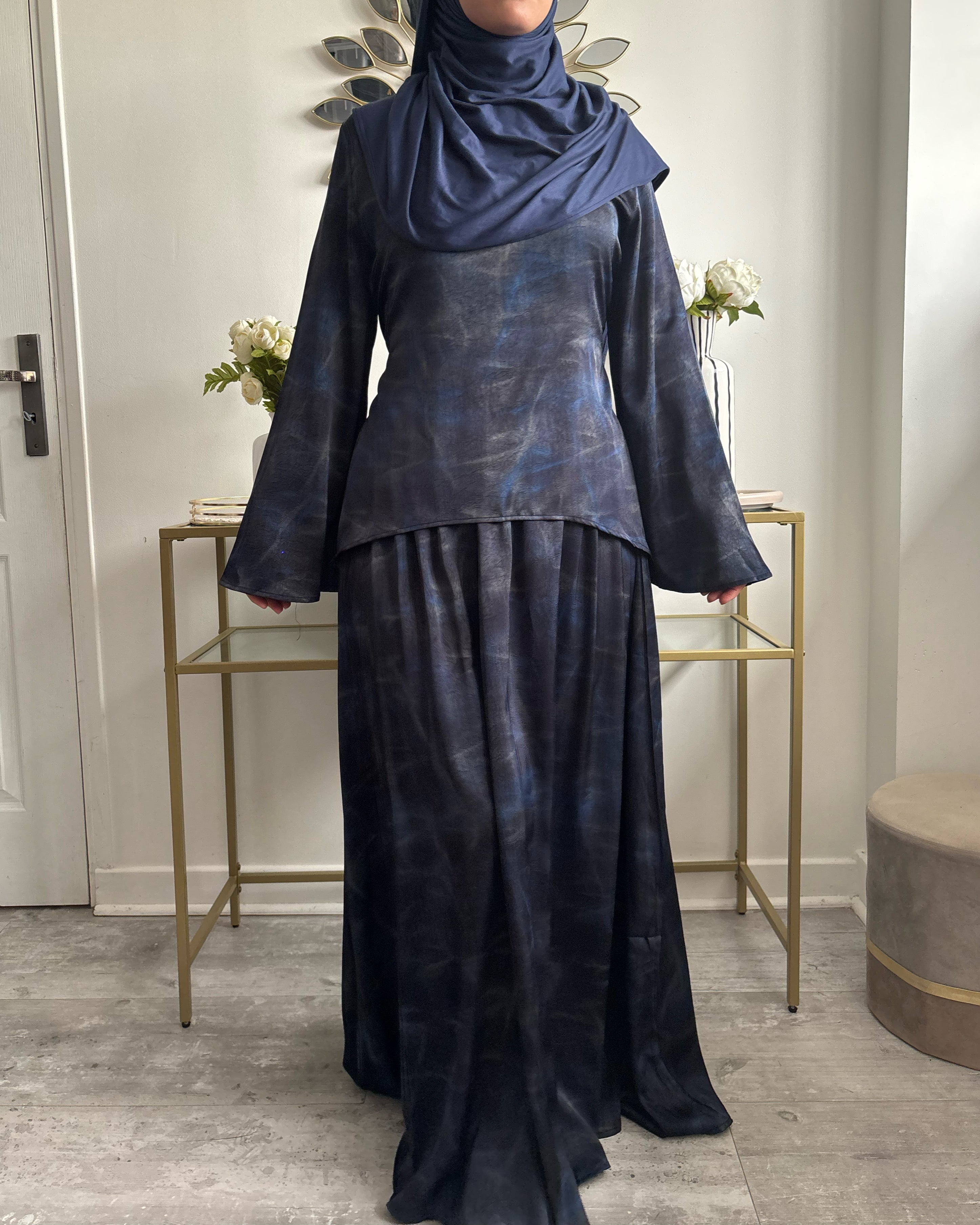 Ensemble Modest Fashion Femme Musulmane – Tunique Évasée & Jupe Longue Fluide