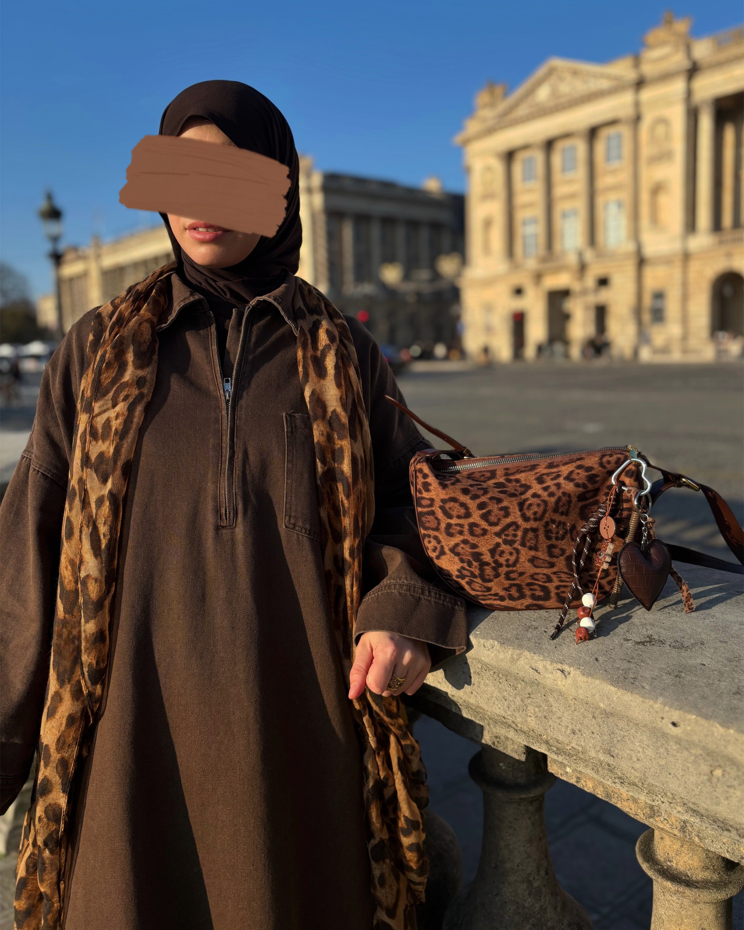 Abaya en jean zippée 100 % coton – Moderne & Tendance