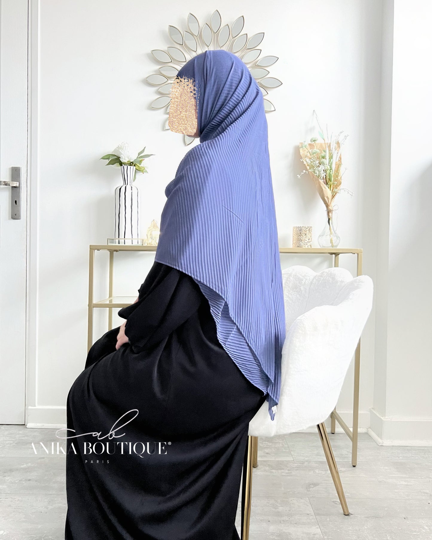 Hijab plissé en mousseline