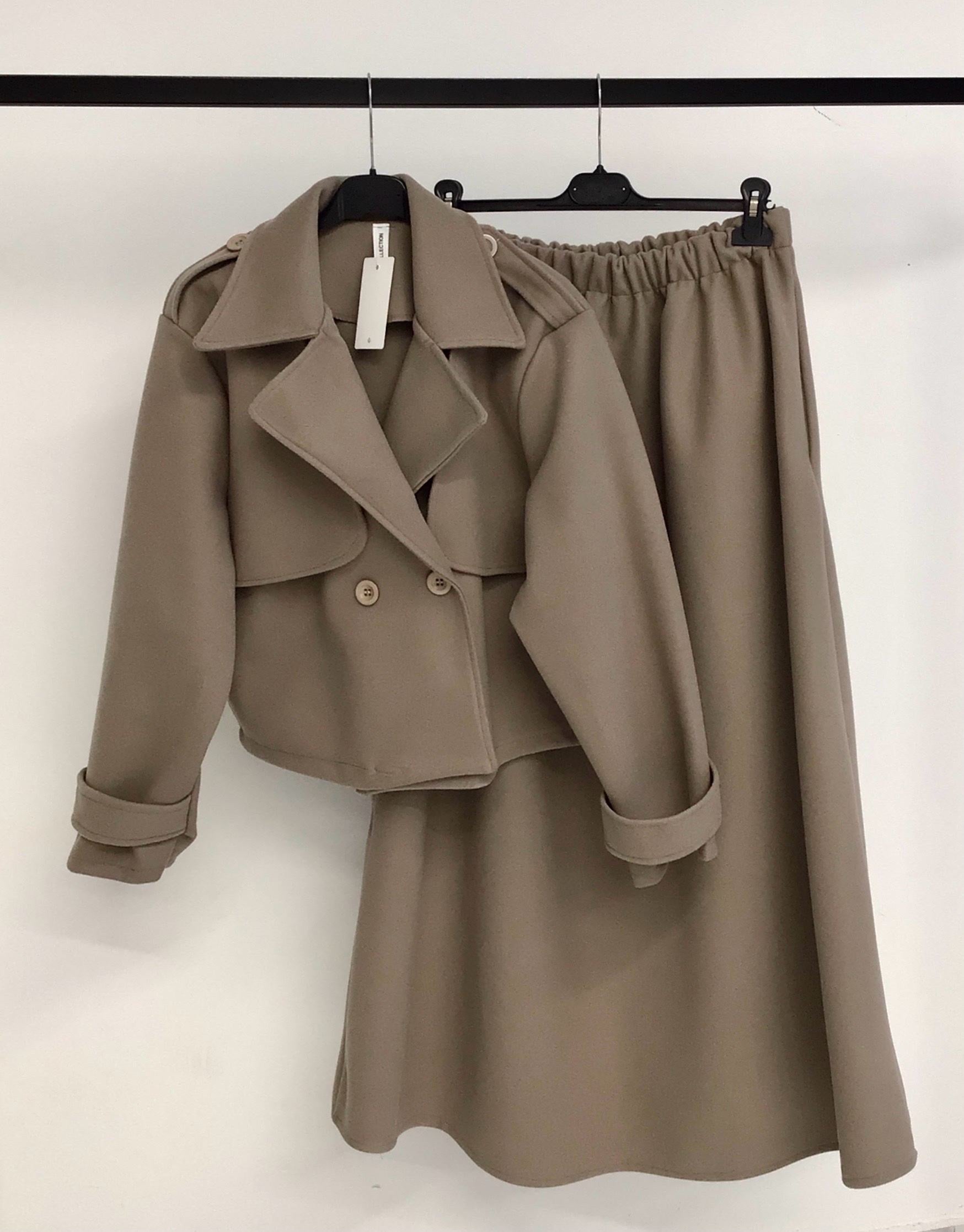 Ensemble Modest Fashion Jupe & Veste Trench – Élégance & Confort
