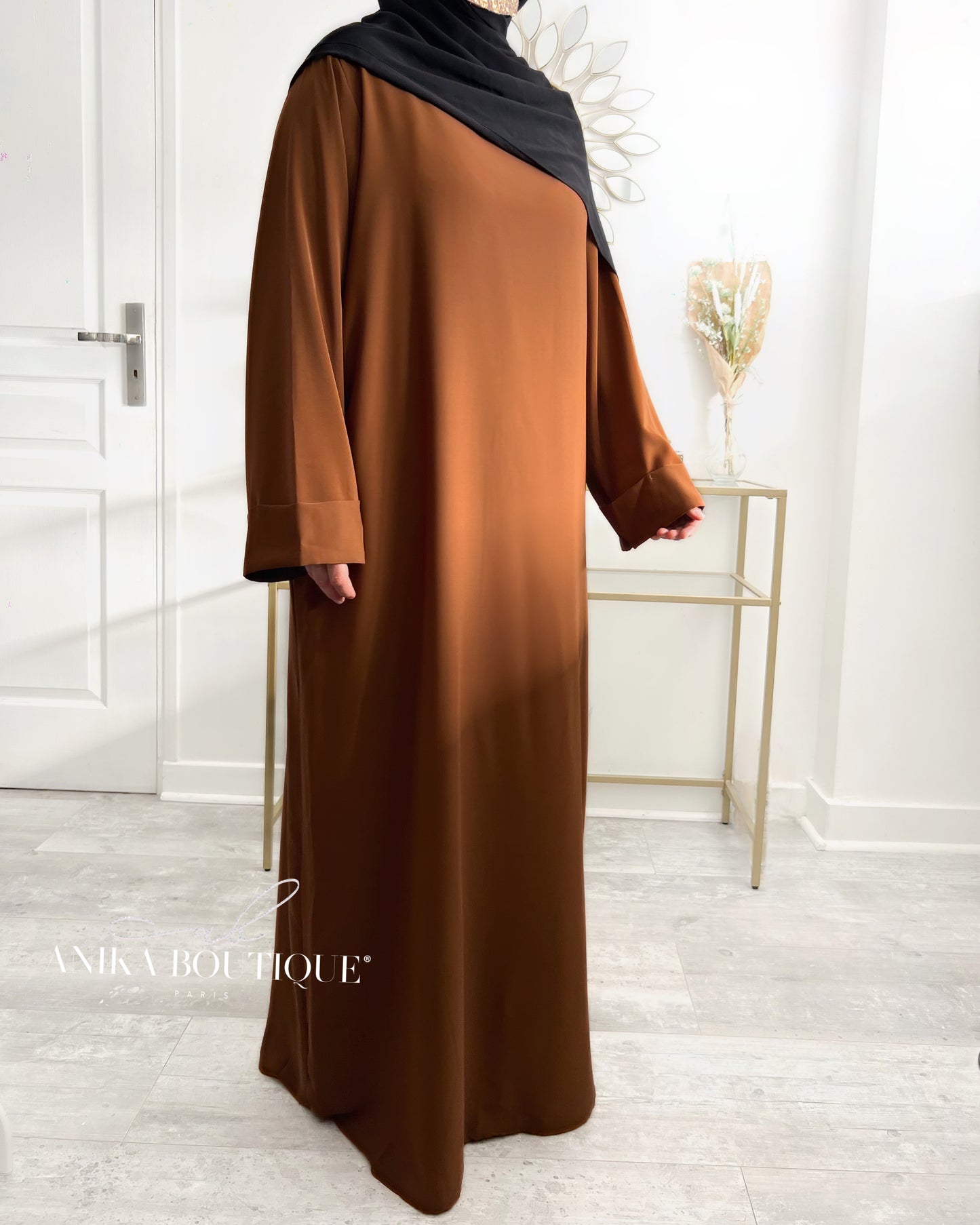 Abaya basic marron