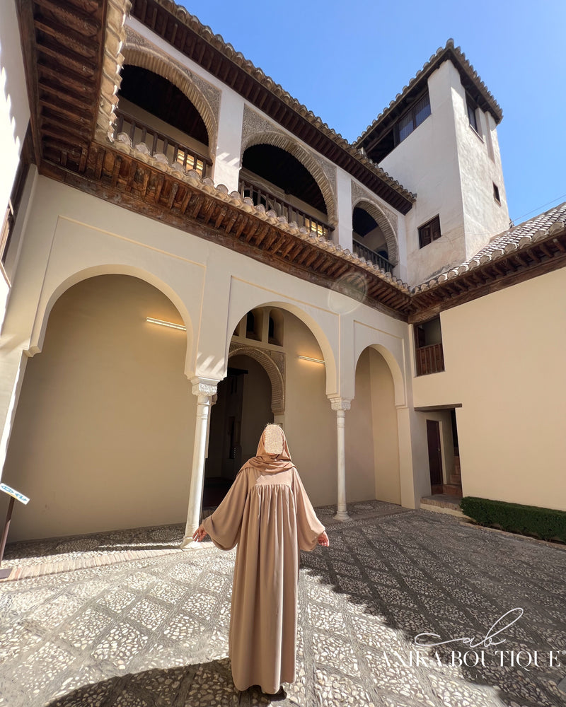 Abaya Namra soie de medine manches bouffantes