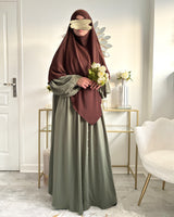 Khimar moyen soie de medine chocolat