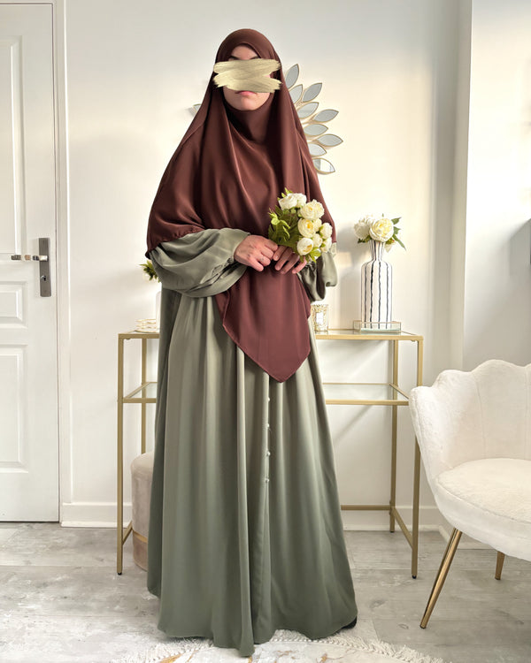 Khimar moyen soie de medine chocolat