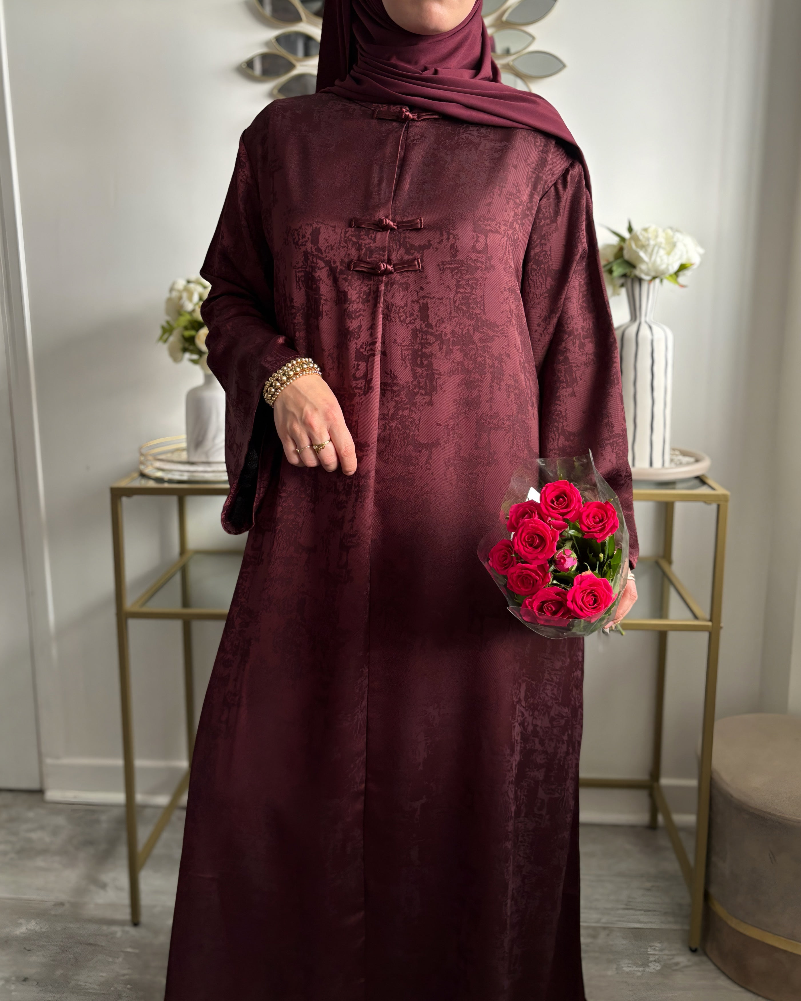 Abaya Satinée Inspiration Asiatique