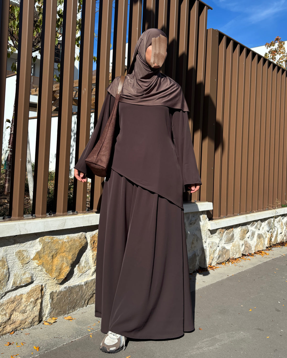 Ensemble jupe longue et tunique asymétrique