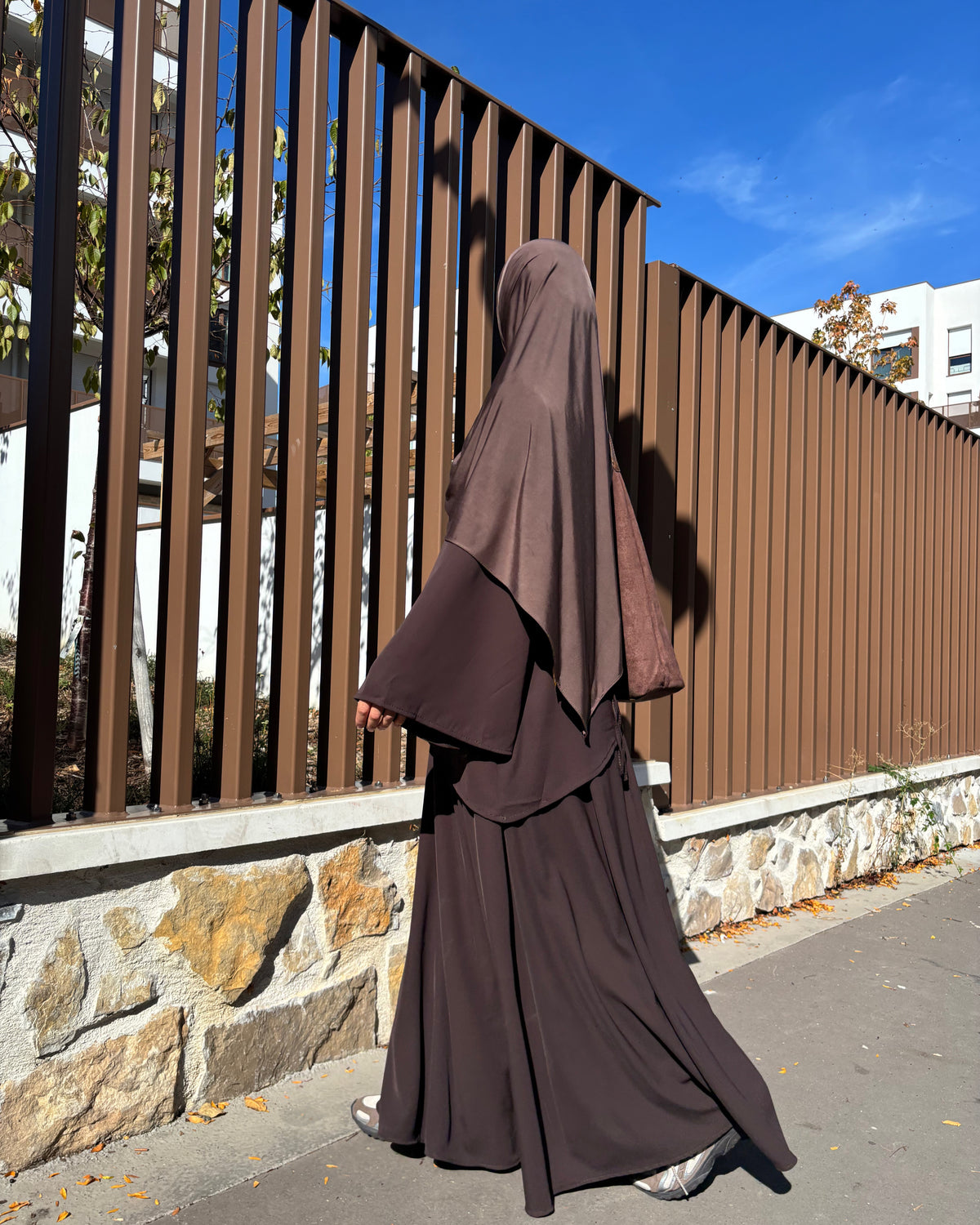 Ensemble jupe longue et tunique asymétrique