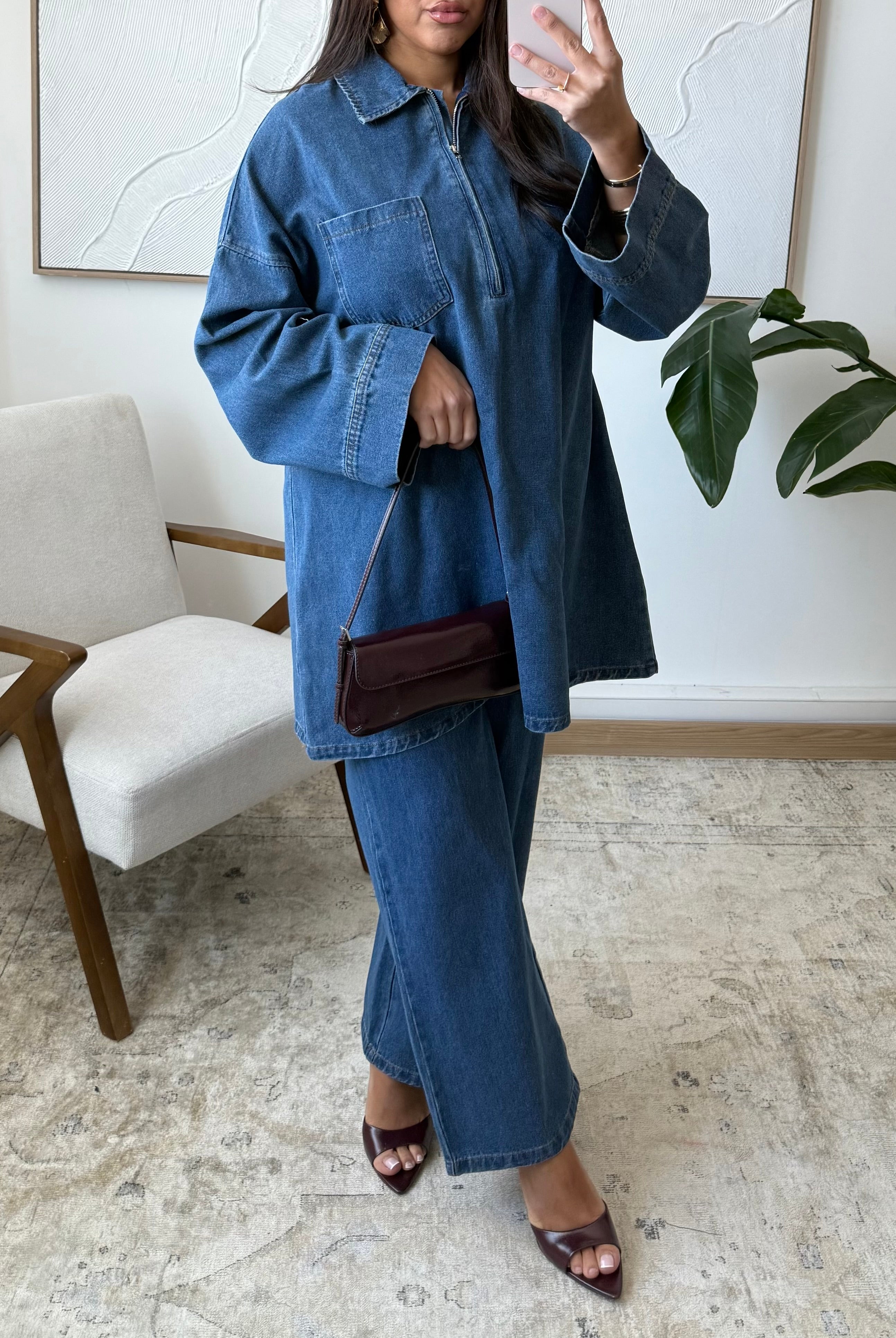 Ensemble Oversize Denim – Tunique & Pantalon