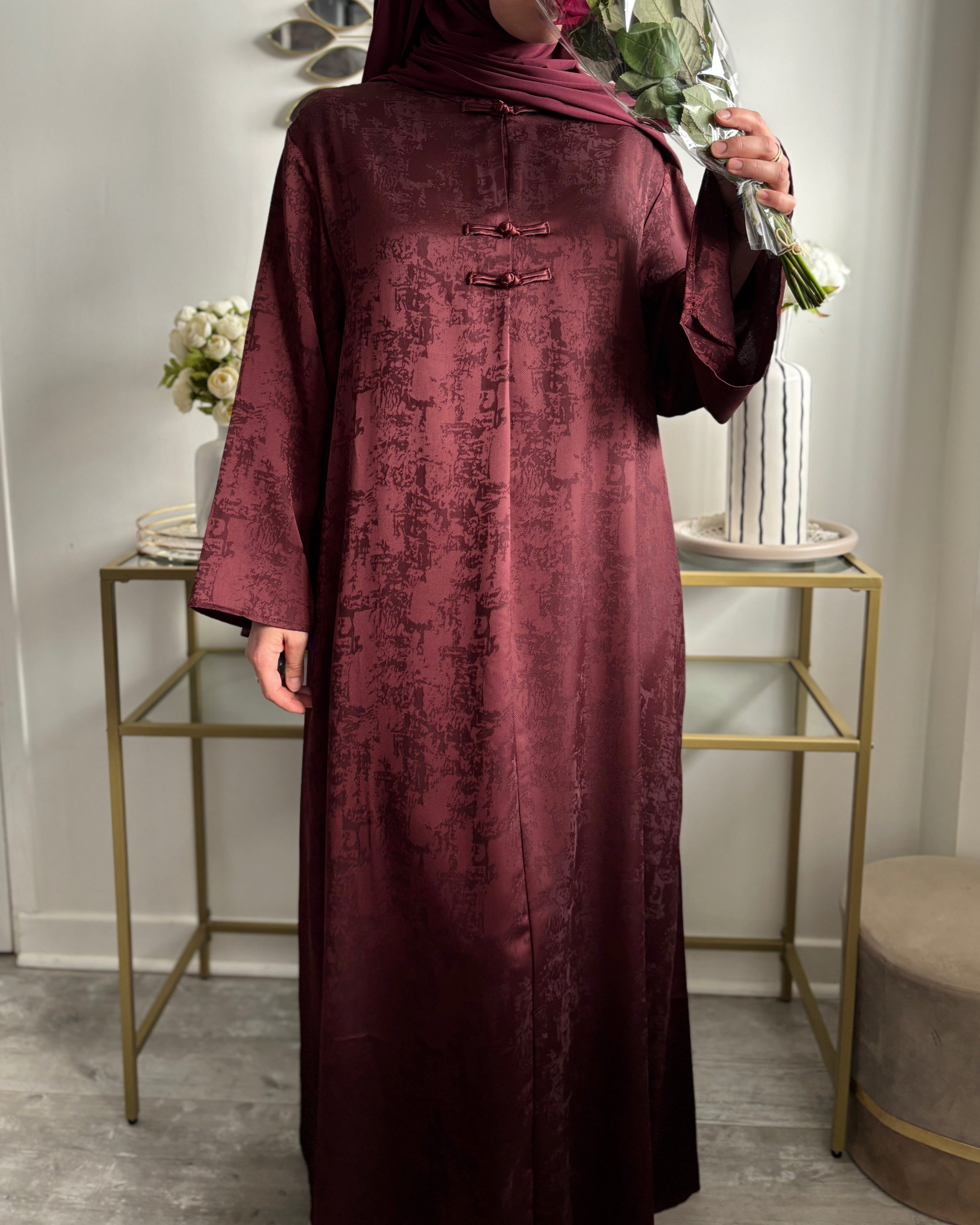 Abaya Satinée Inspiration Asiatique