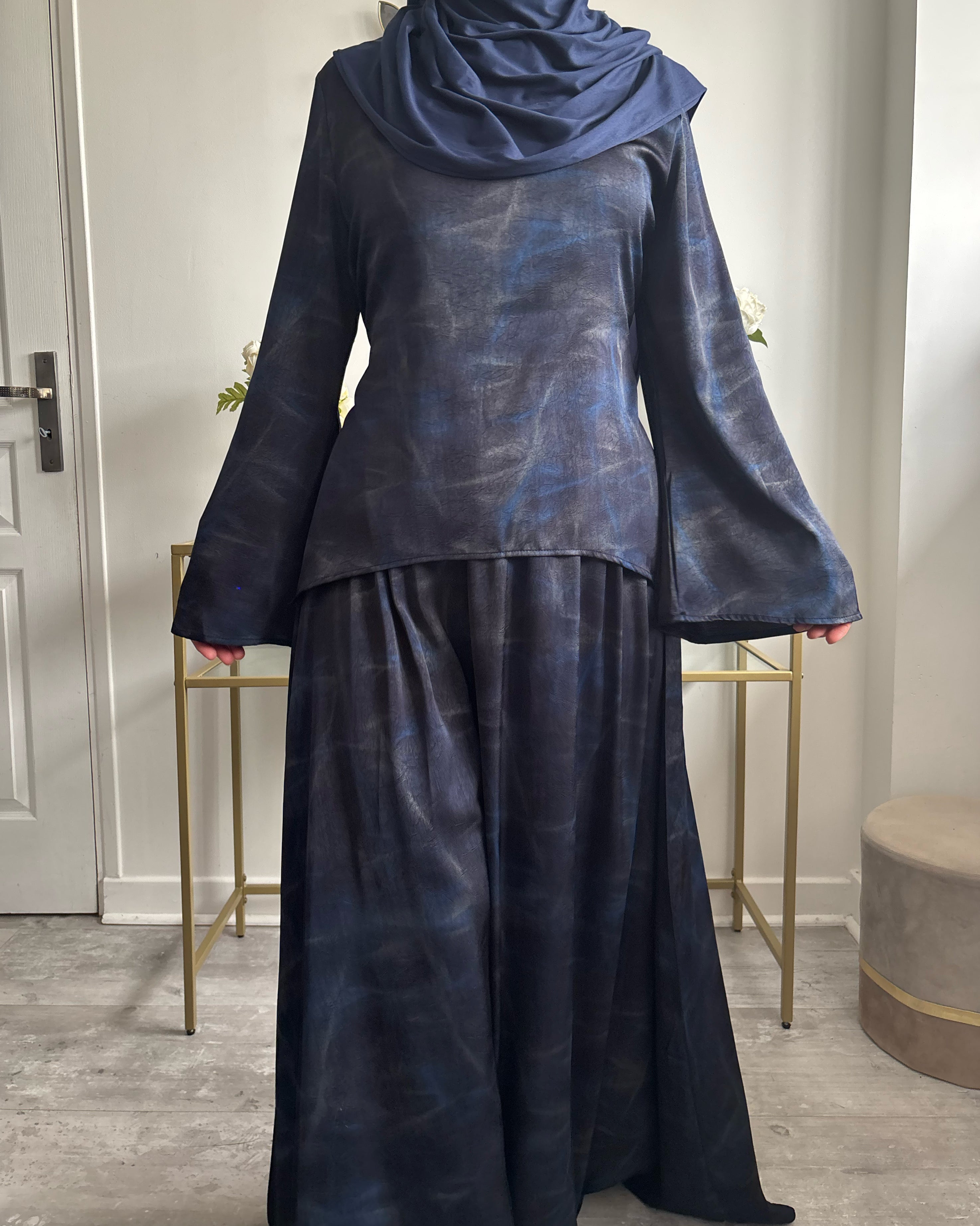 Ensemble Modest Fashion Femme Musulmane – Tunique Évasée & Jupe Longue Fluide